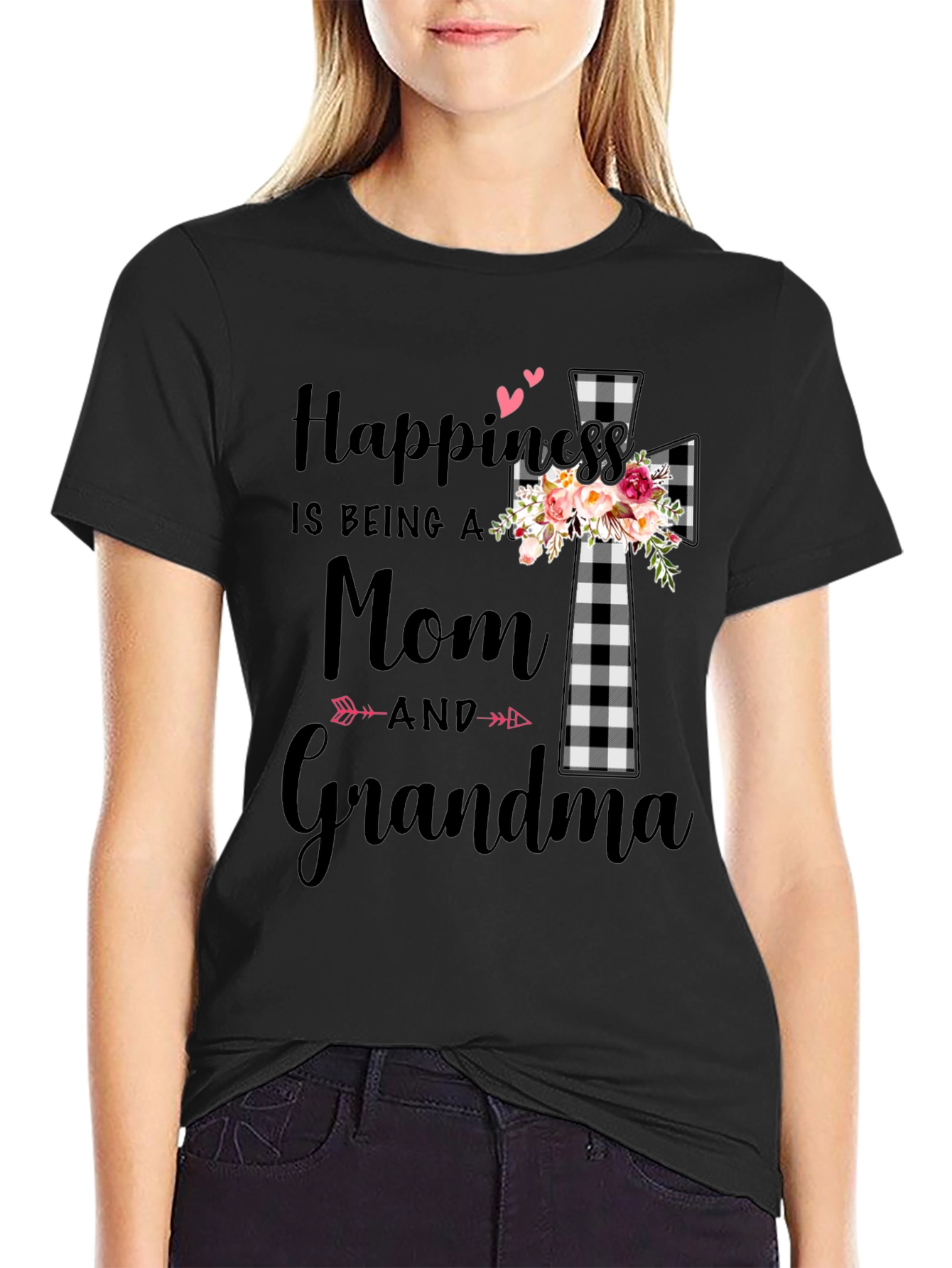 Happiness is Being a Mom & Grandma Graphic Tee