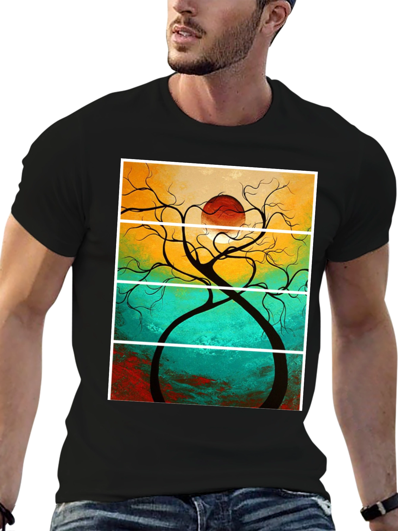 Abstract Sunset Tree T-Shirt