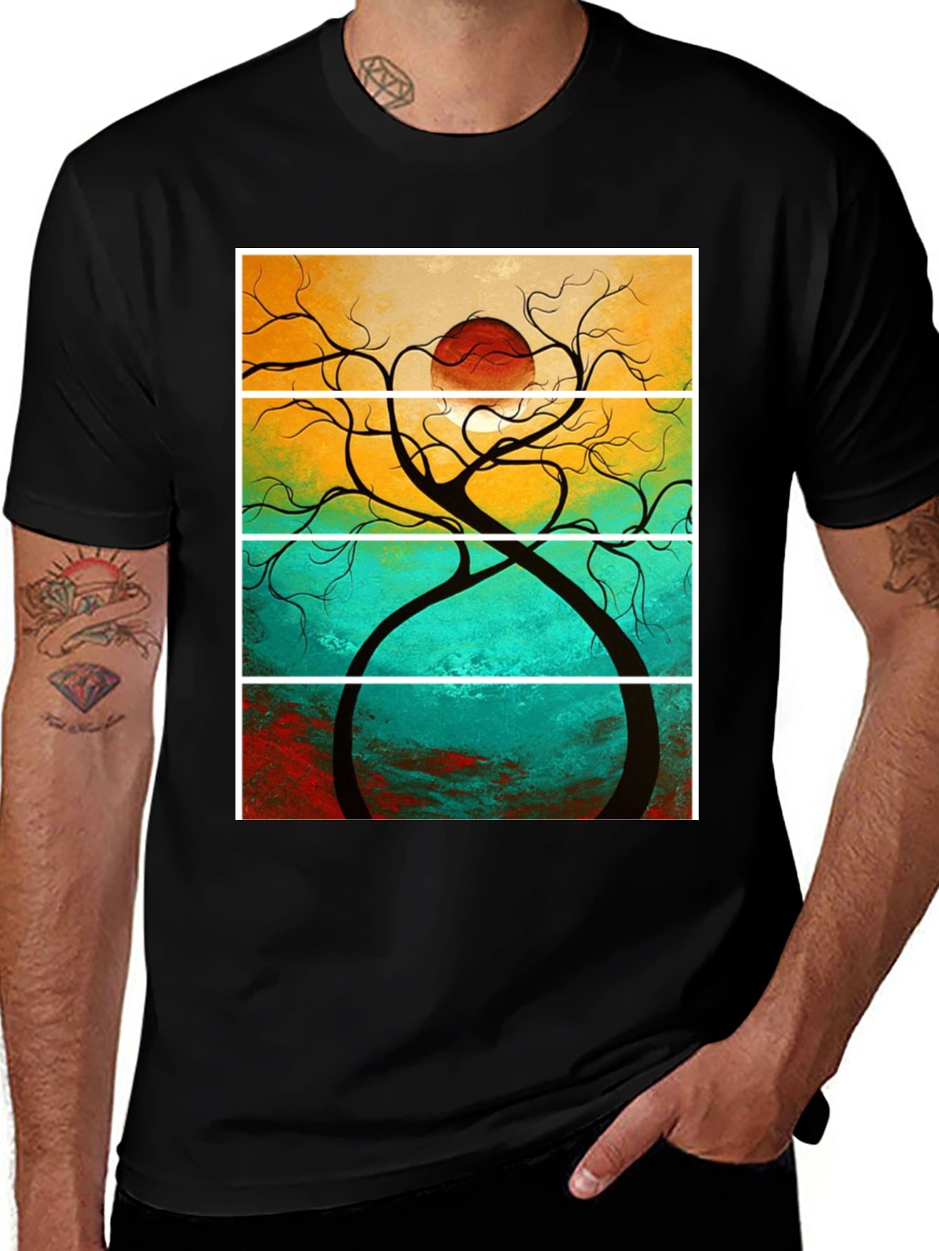 Abstract Sunset Tree T-Shirt