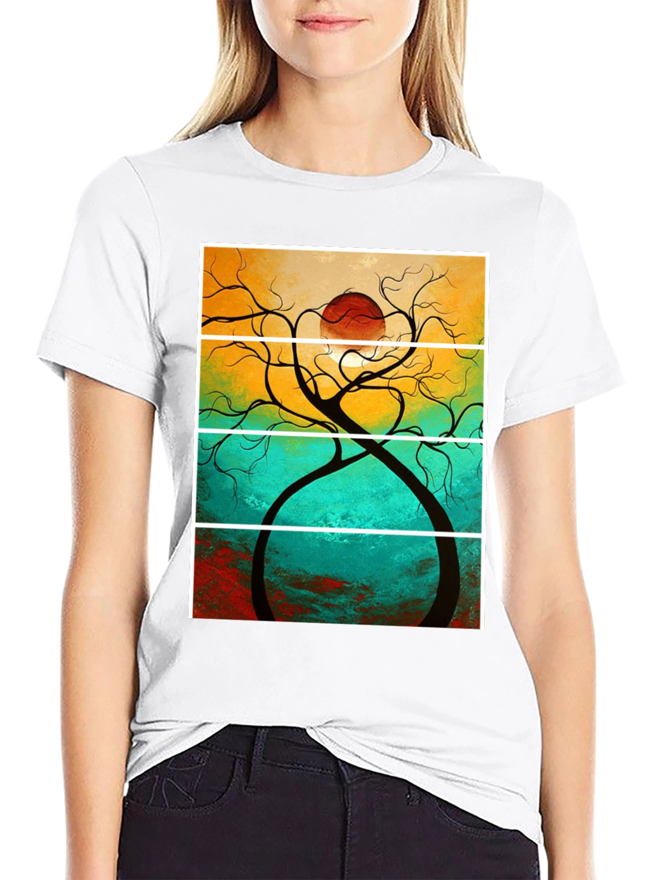 Abstract Sunset Tree T-Shirt