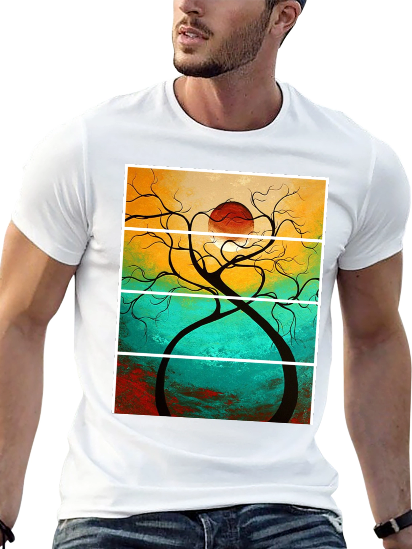 Abstract Sunset Tree T-Shirt