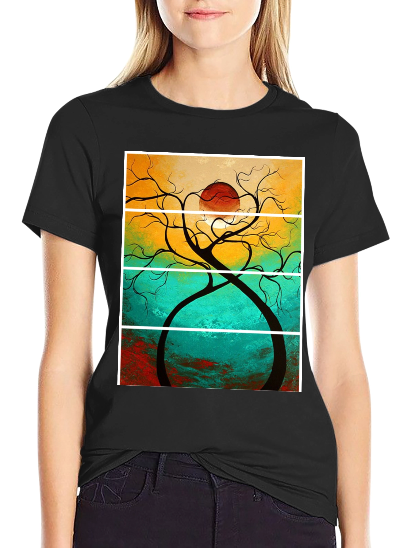 Abstract Sunset Tree T-Shirt