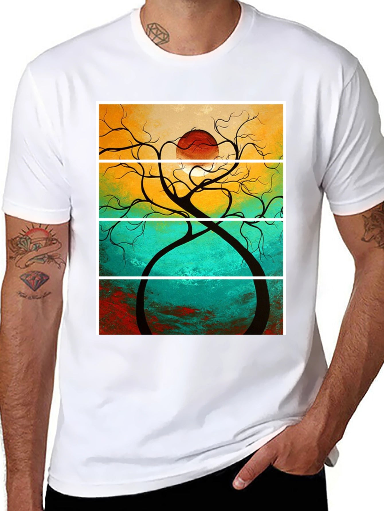 Abstract Sunset Tree T-Shirt