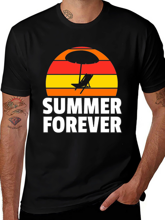 Summer Forever Graphic Tee - Black Cotton Comfort