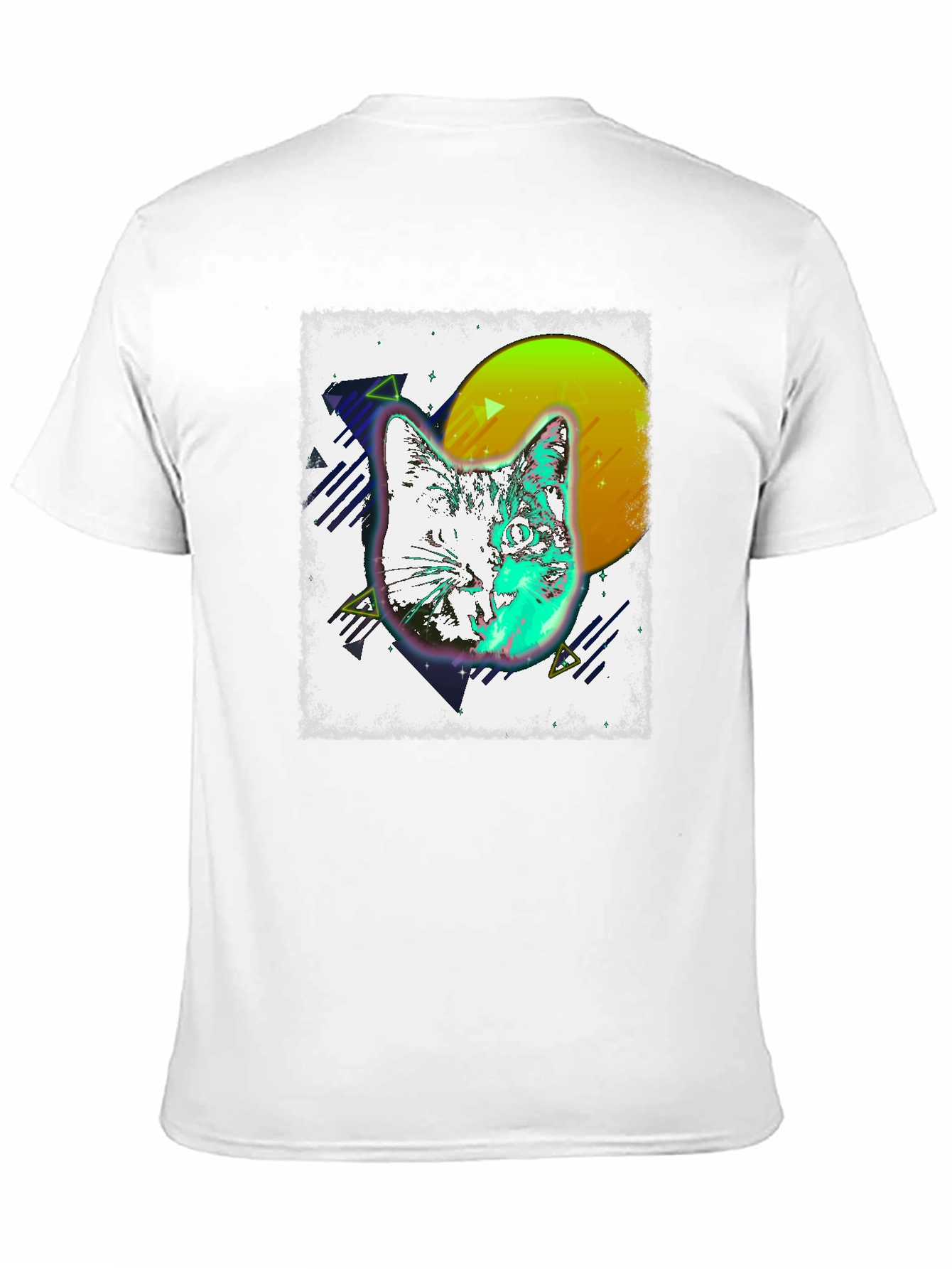 Retro Cat Graphic Tee - Mens Black T-Shirt