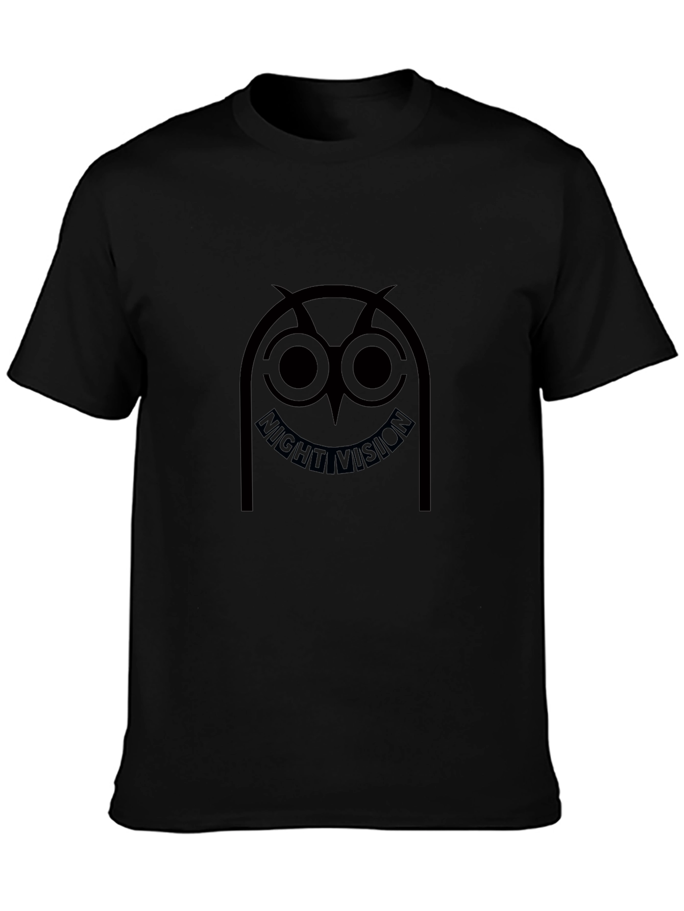 Night Vision Owl Graphic T-Shirt - Black Cotton Tee