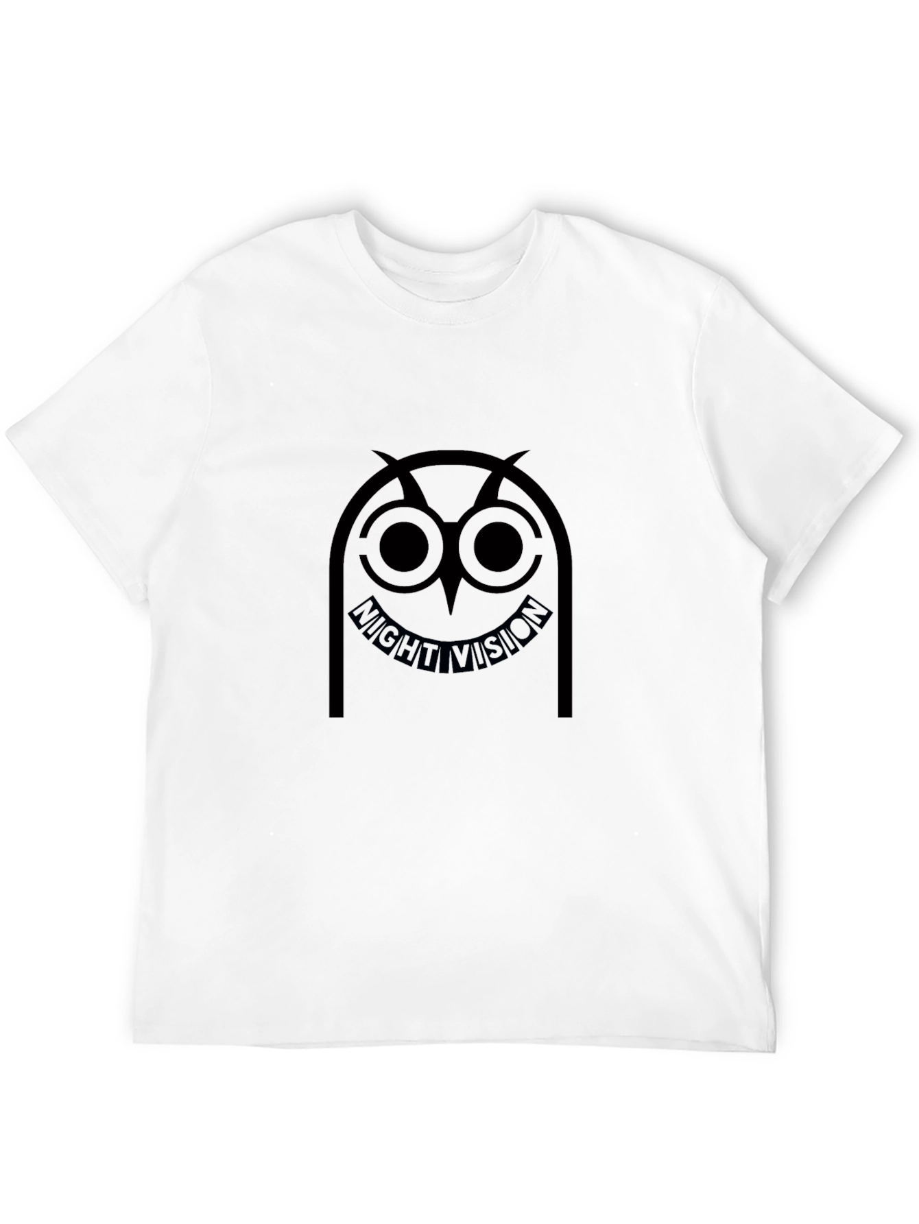 Night Vision Owl Graphic T-Shirt - Black Cotton Tee