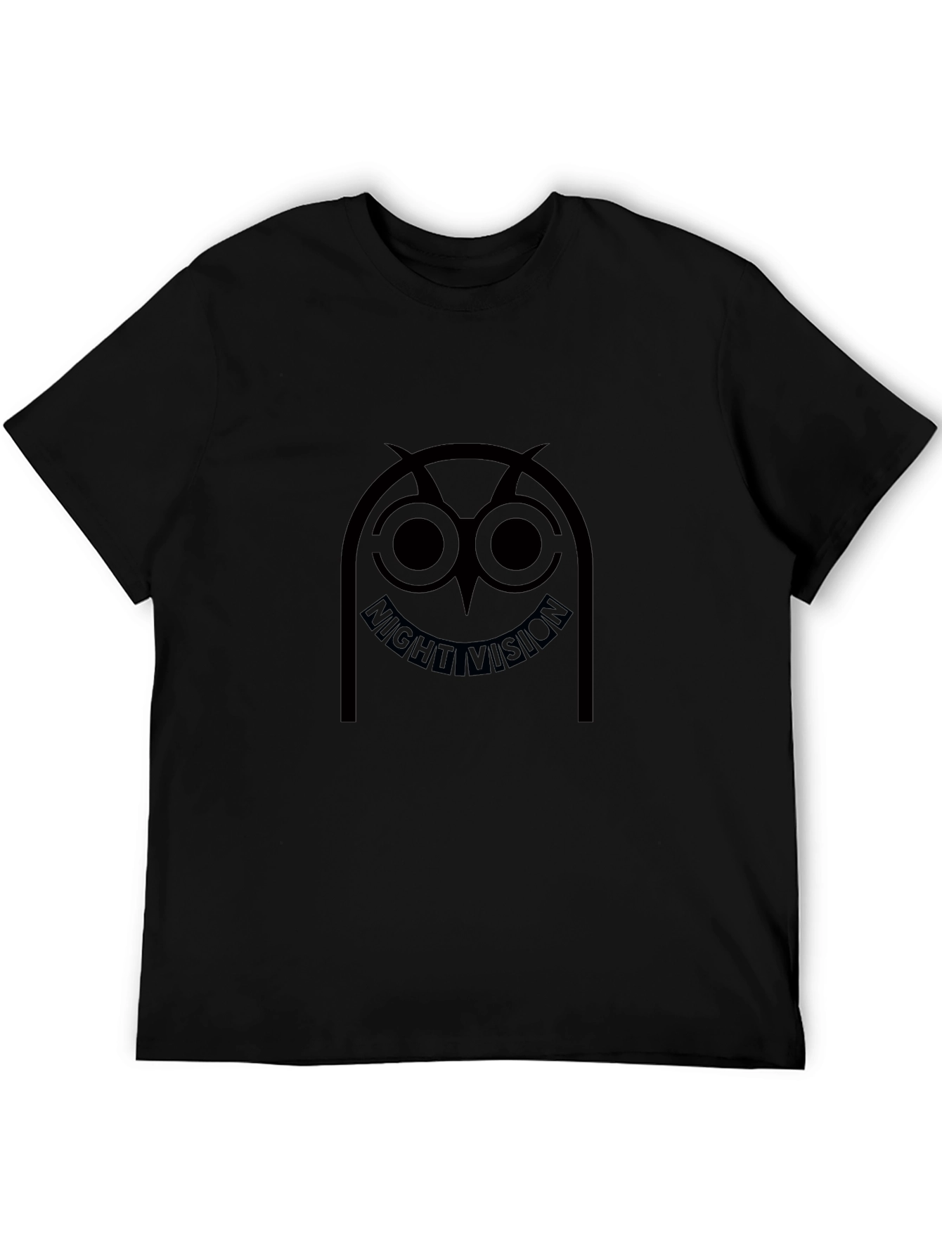 Night Vision Owl Graphic T-Shirt - Black Cotton Tee