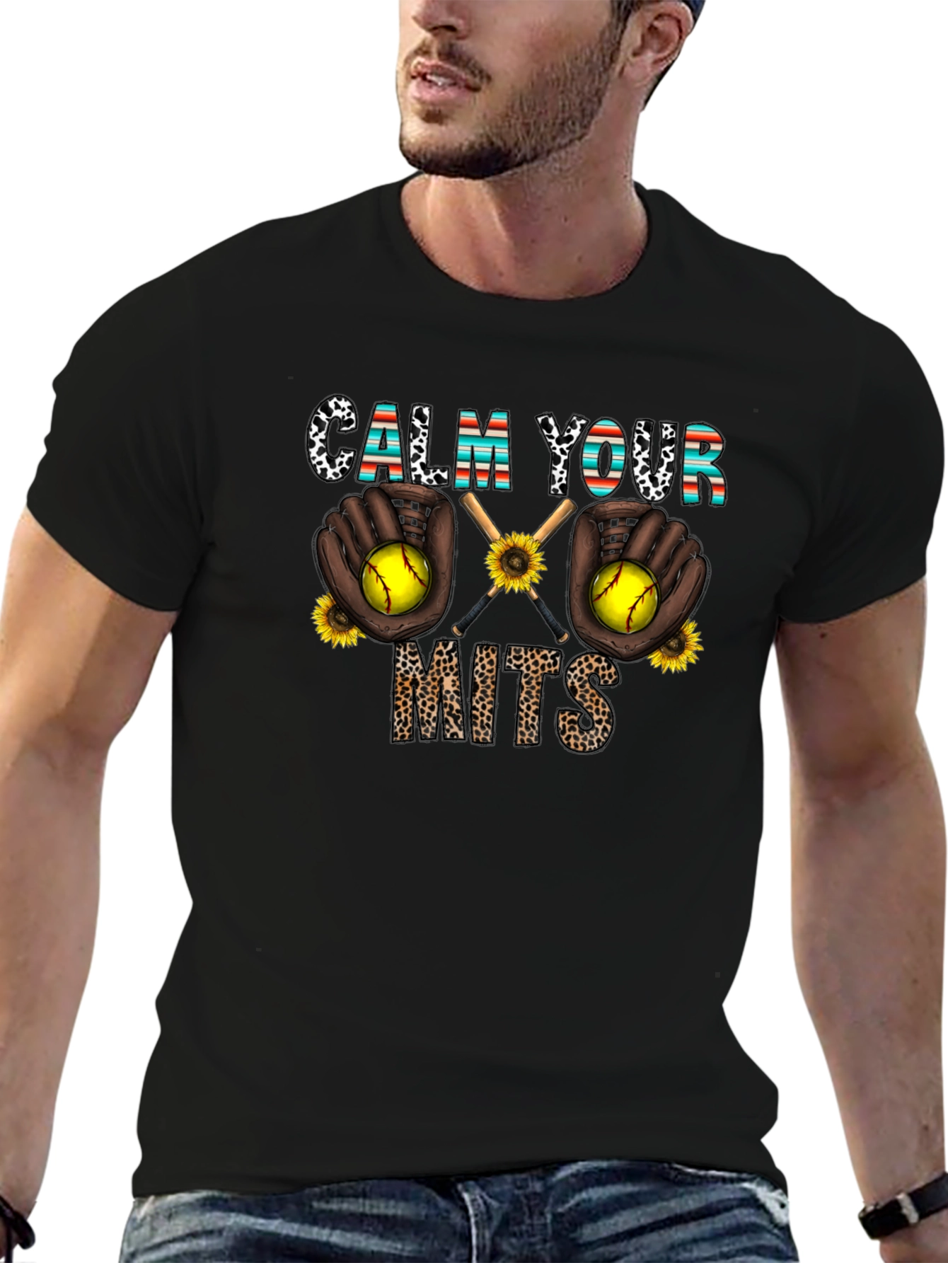 Calm Your Mits Softball Graphic Tee