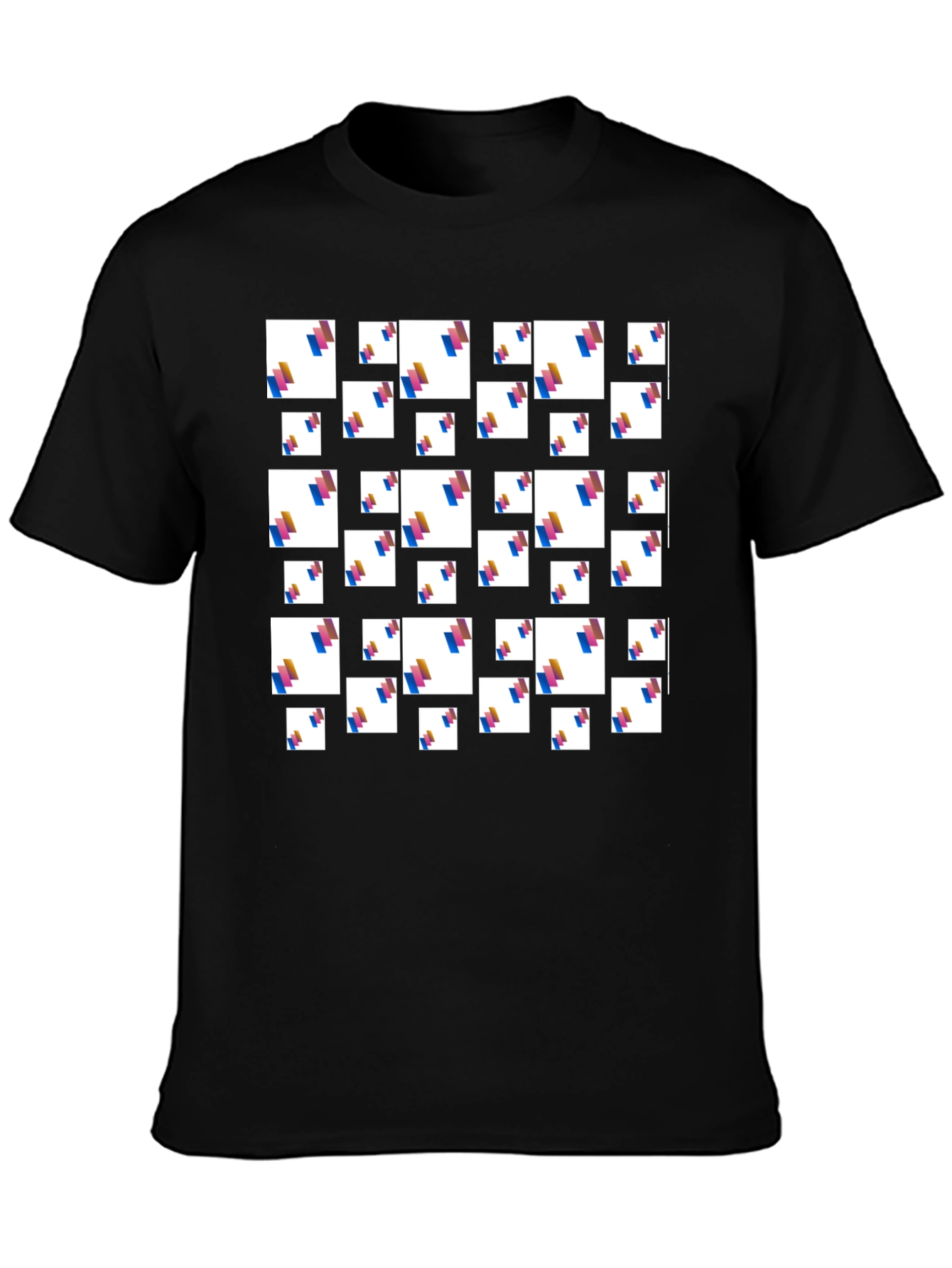 Abstract Pattern Black T-Shirt