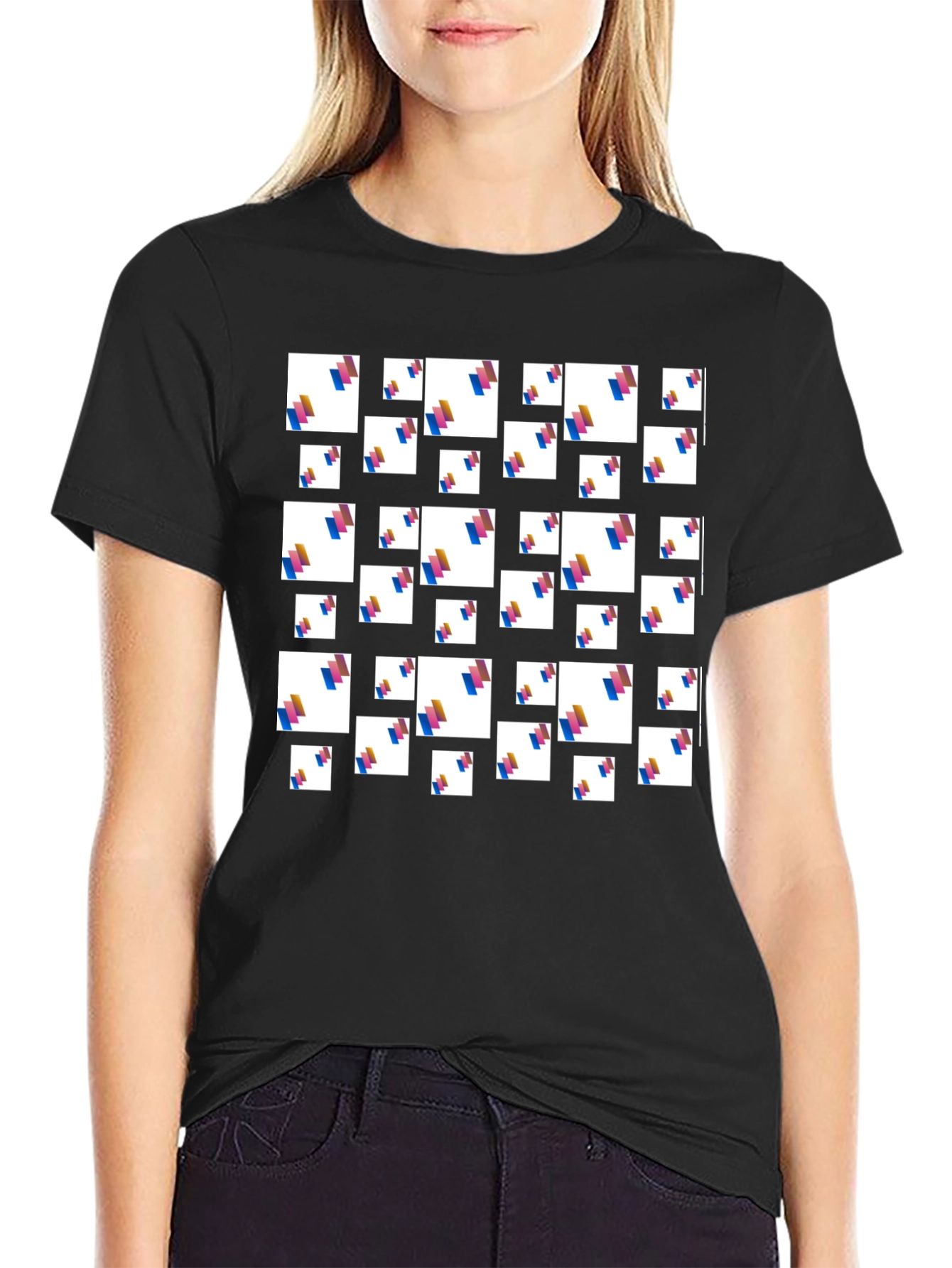 Abstract Pattern Black T-Shirt