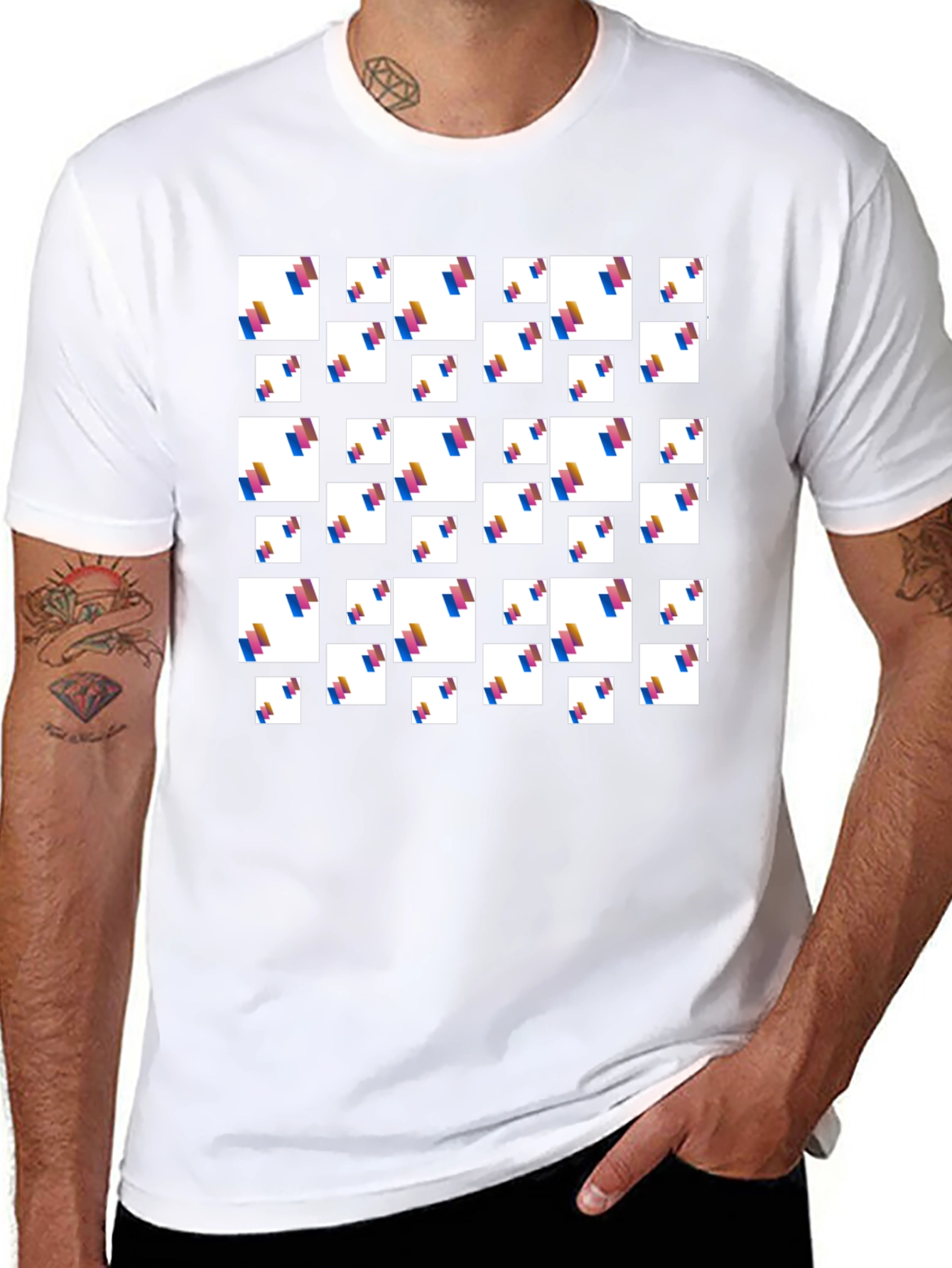 Abstract Pattern Black T-Shirt