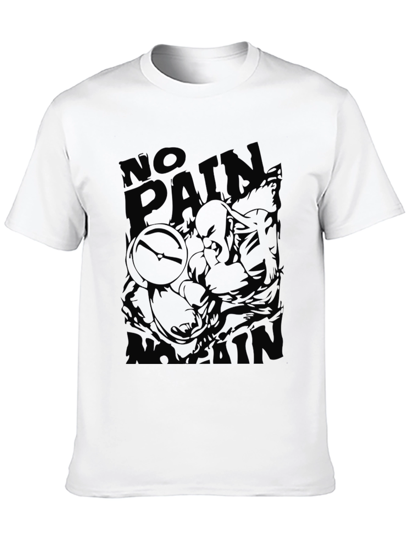 No Pain Graphic T-Shirt - Black Cotton Blend