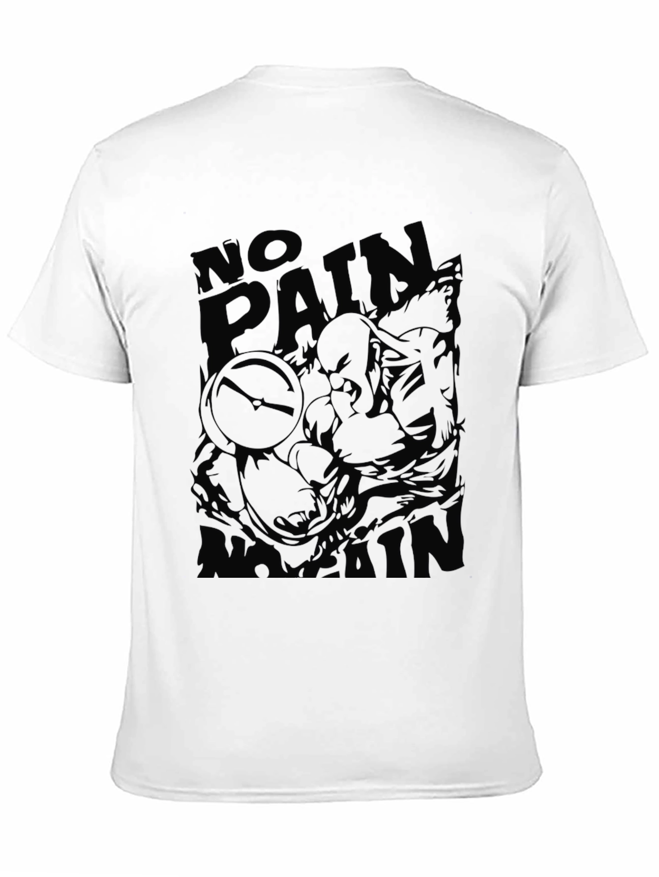 No Pain Graphic T-Shirt - Black Cotton Blend