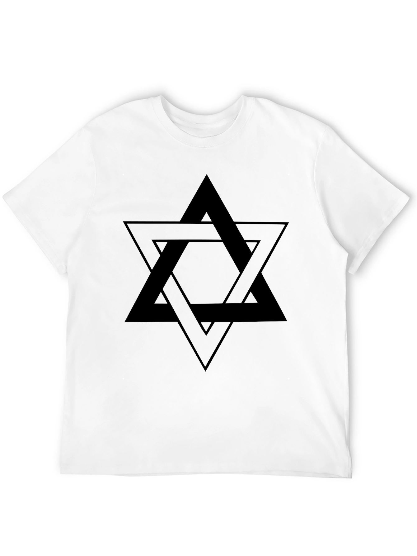 Geometric Star Graphic Tee - Black