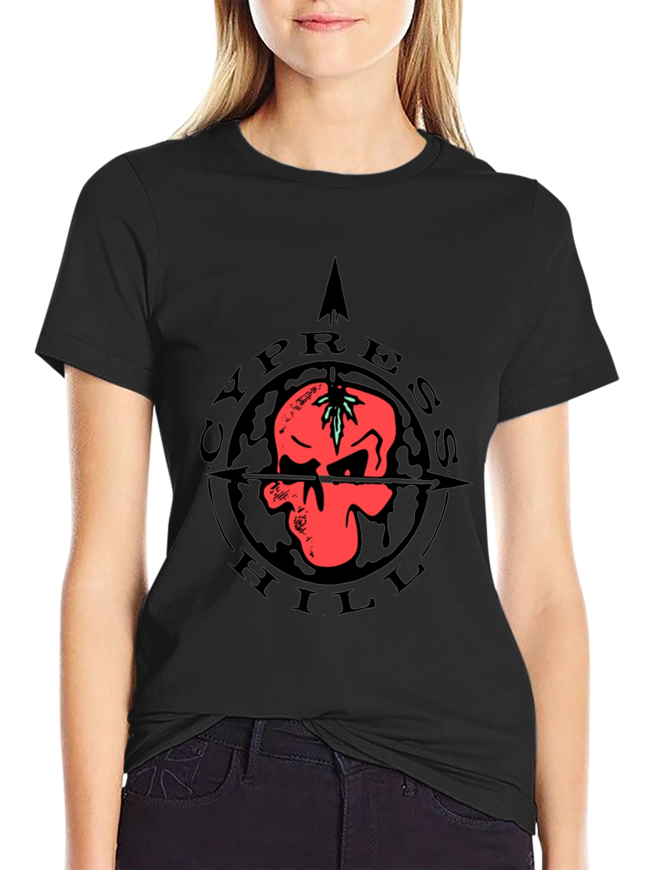 Cypress Hill Skull Graphic Tee - Black
