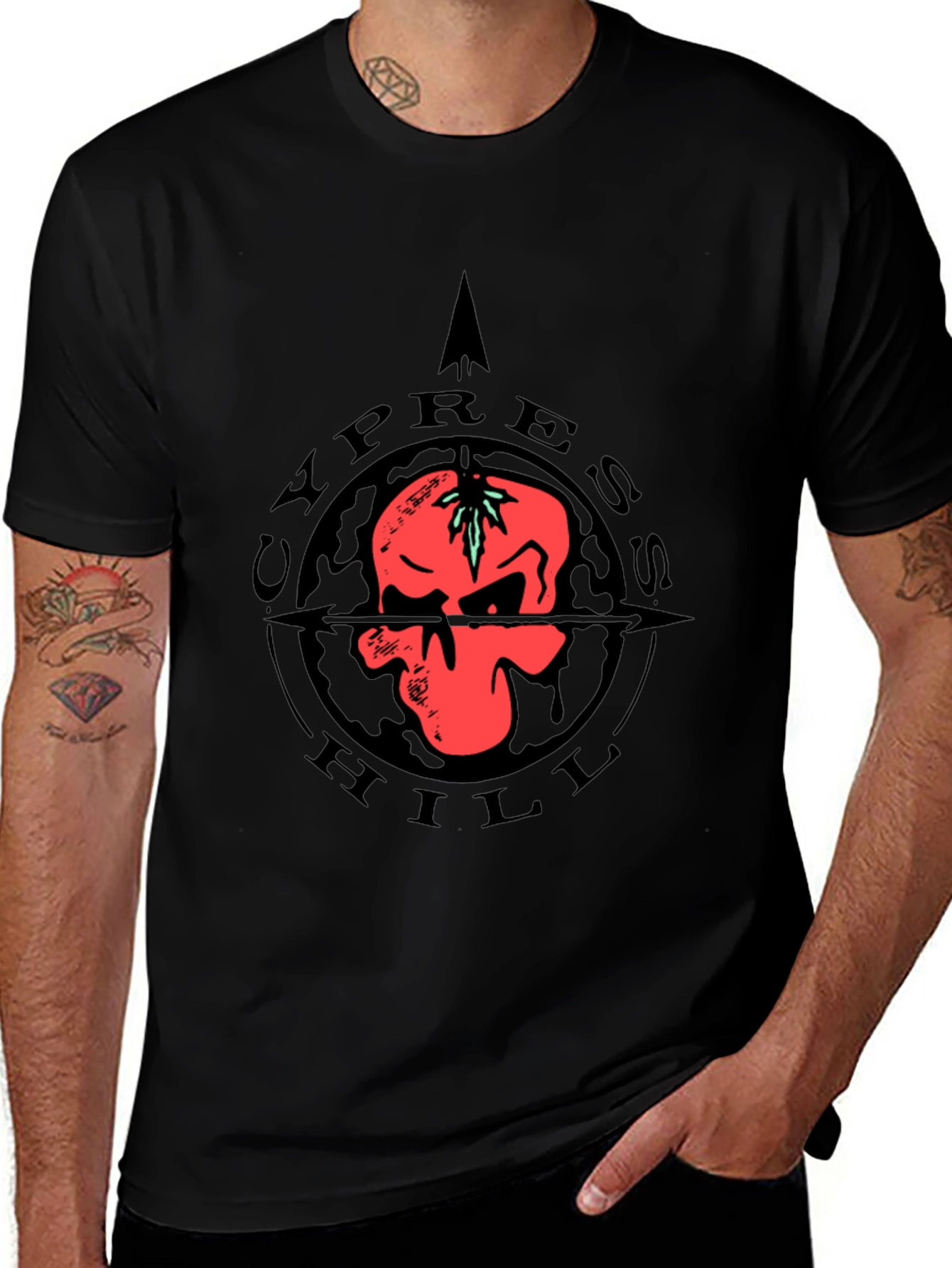 Cypress Hill Skull Graphic Tee - Black