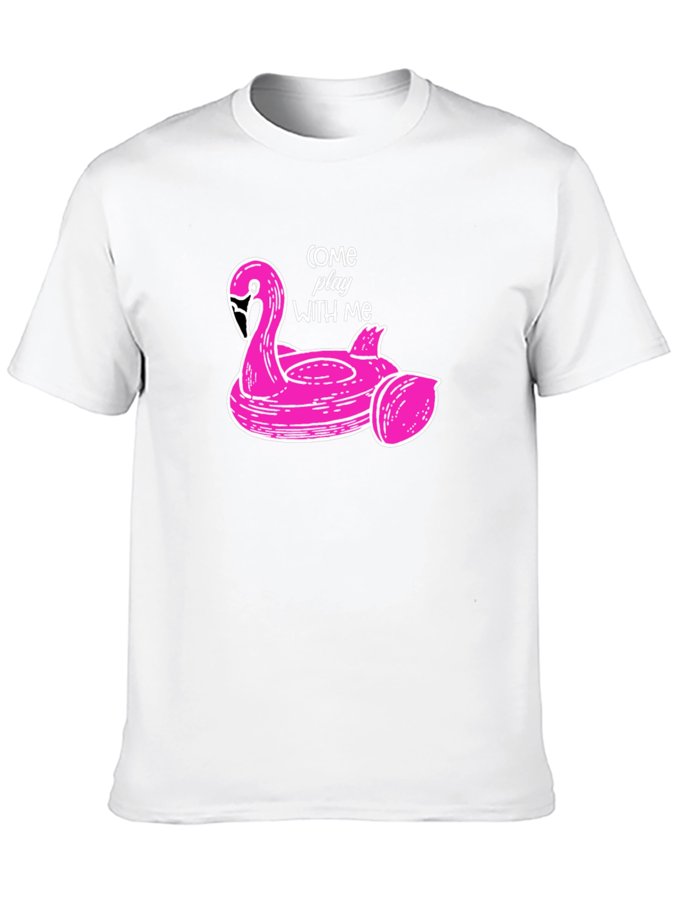 Pink Flamingo Pool Float Graphic Tee