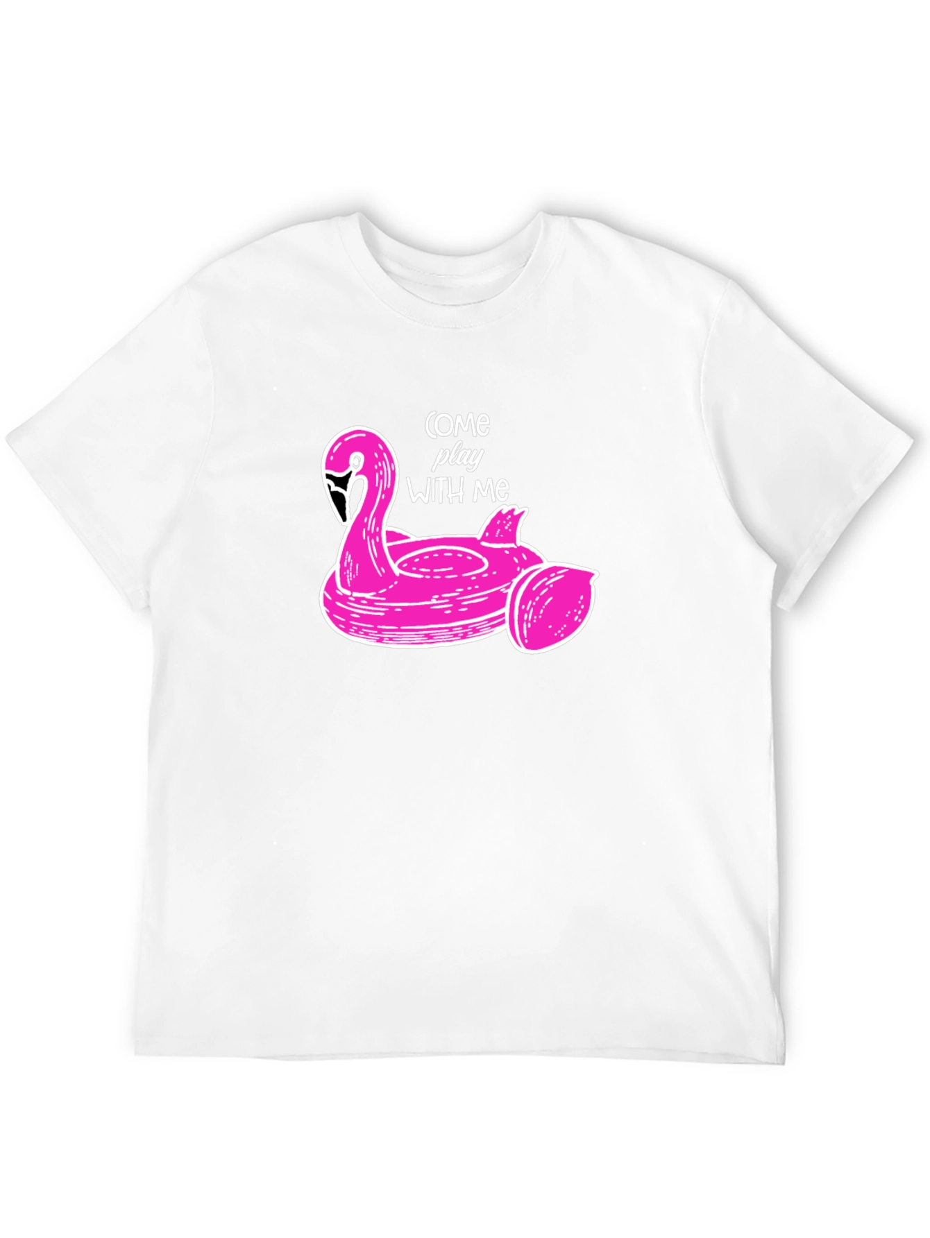 Pink Flamingo Pool Float Graphic Tee