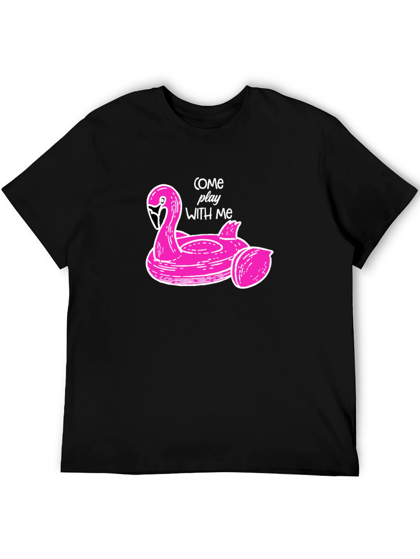 Pink Flamingo Pool Float Graphic Tee