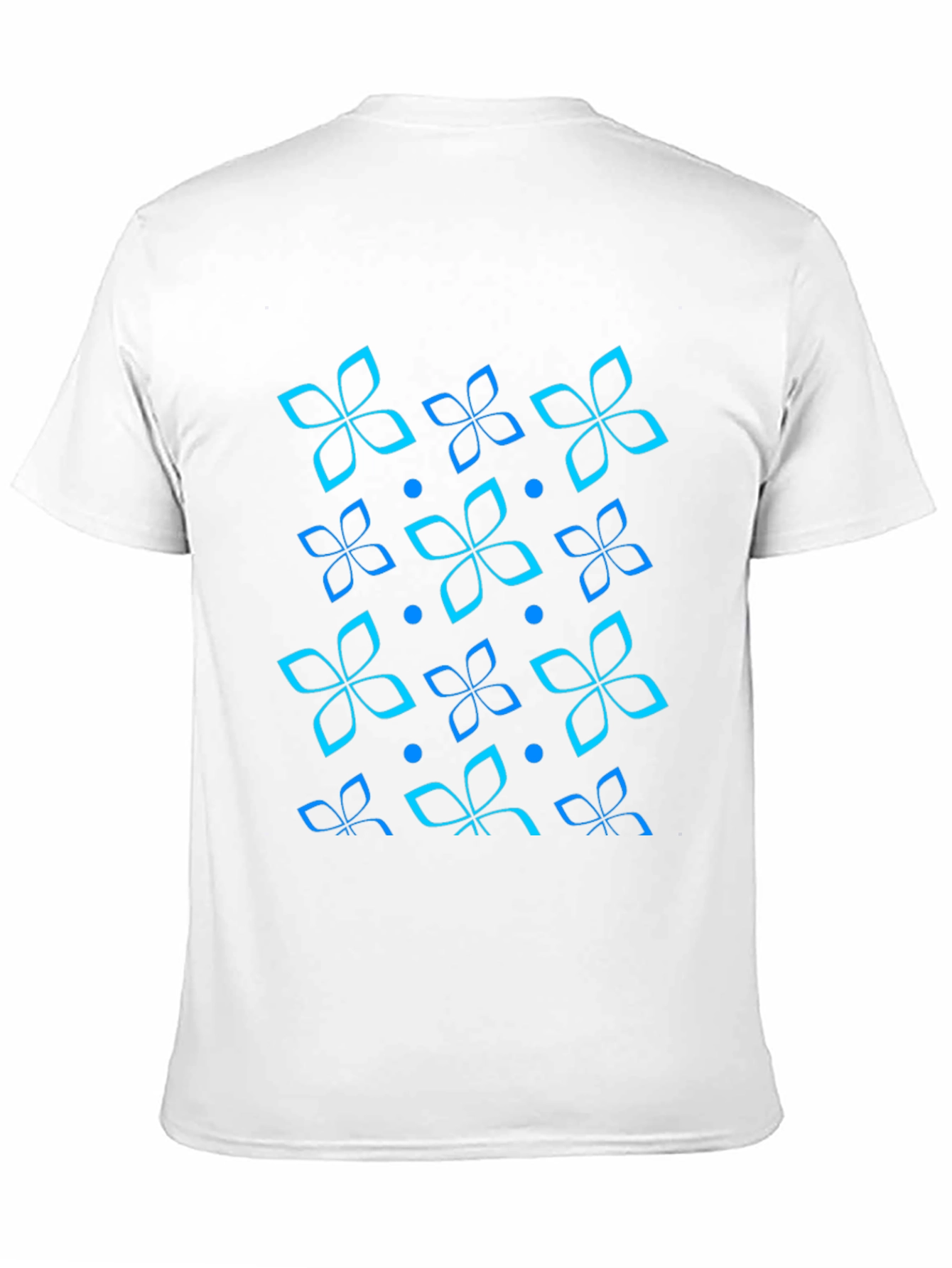Floral Patterned Mens Black T-Shirt