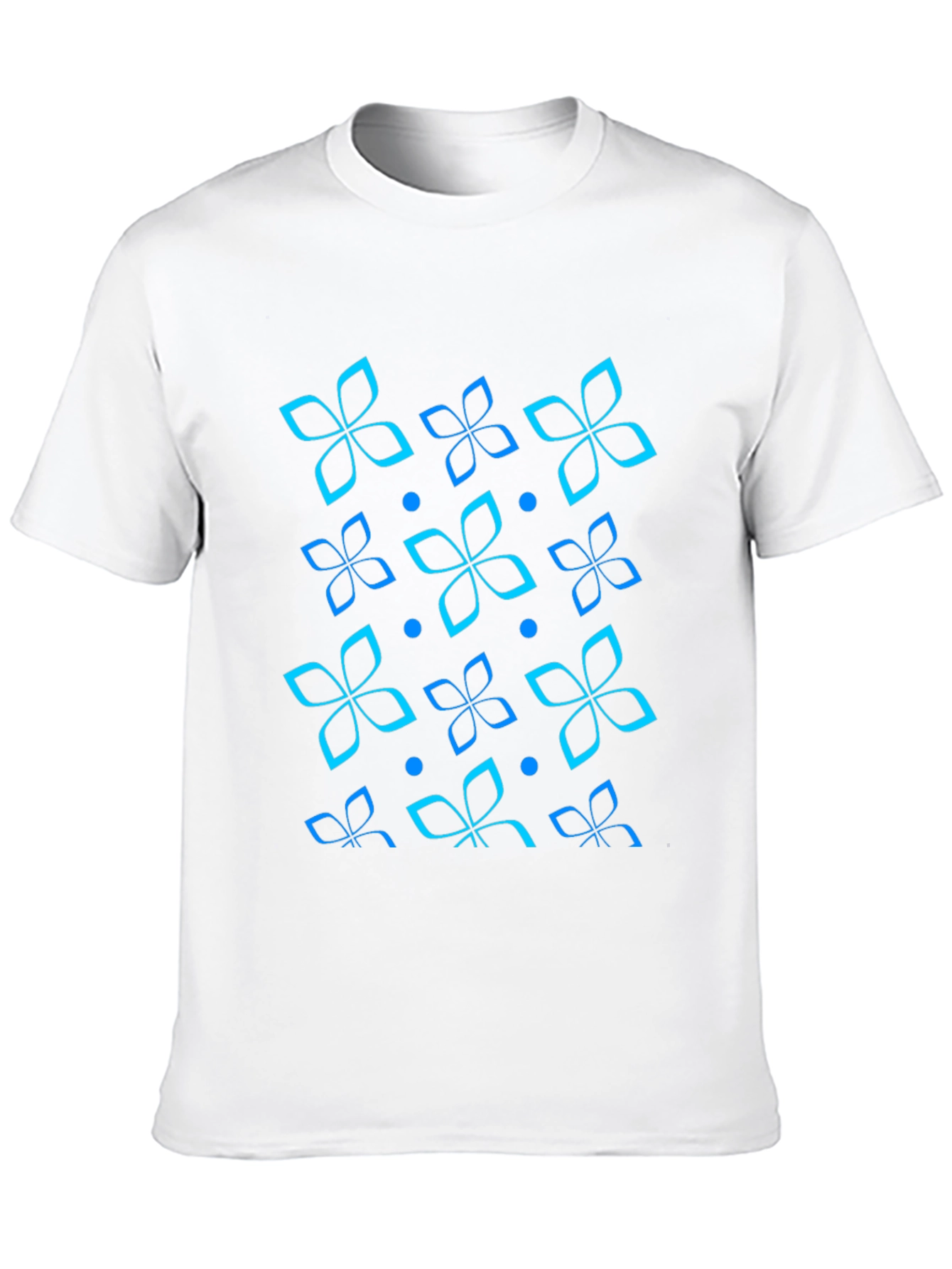 Floral Patterned Mens Black T-Shirt
