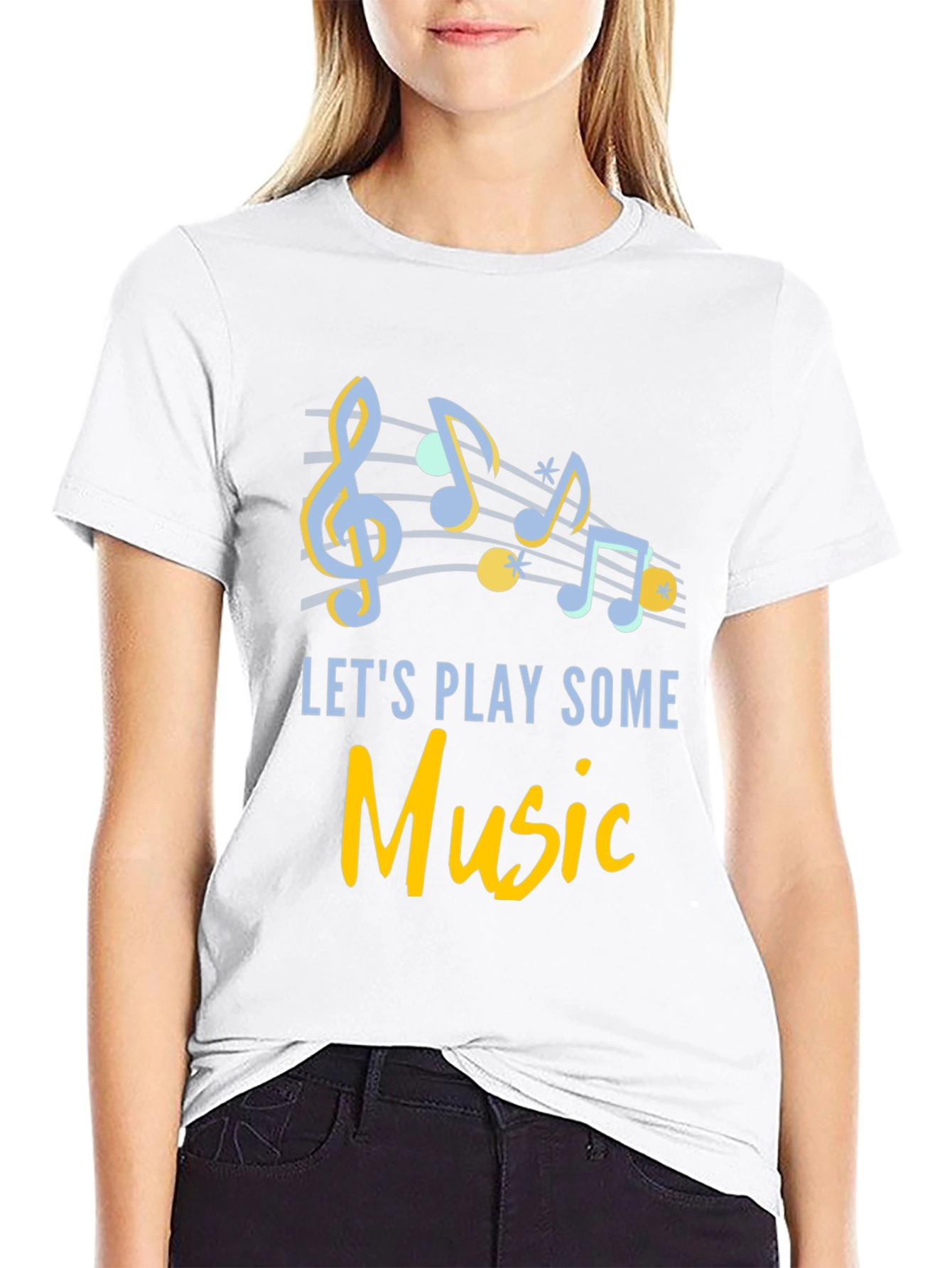 Musical Notes T-Shirt - Lets Play Some Music