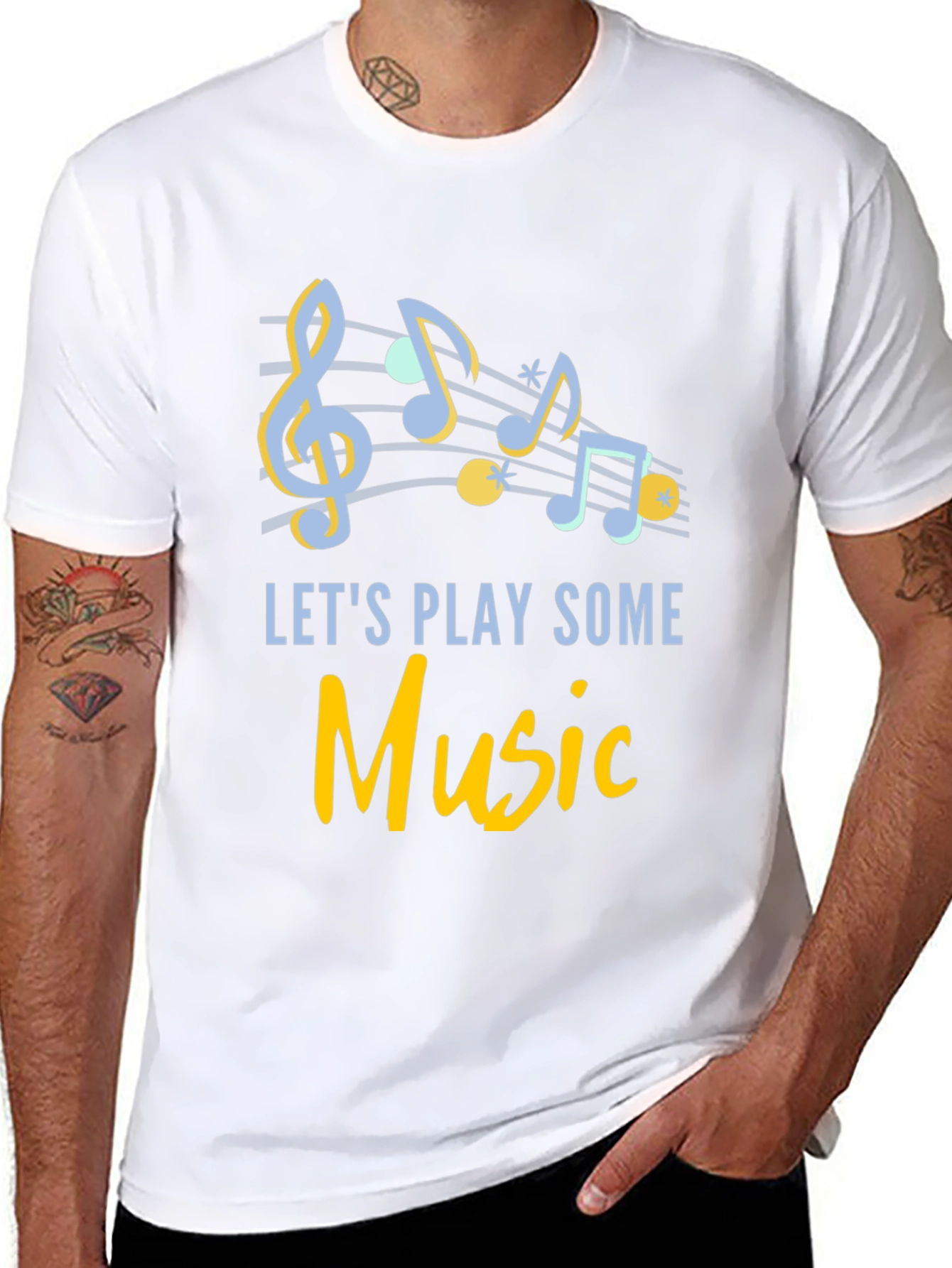 Musical Notes T-Shirt - Lets Play Some Music