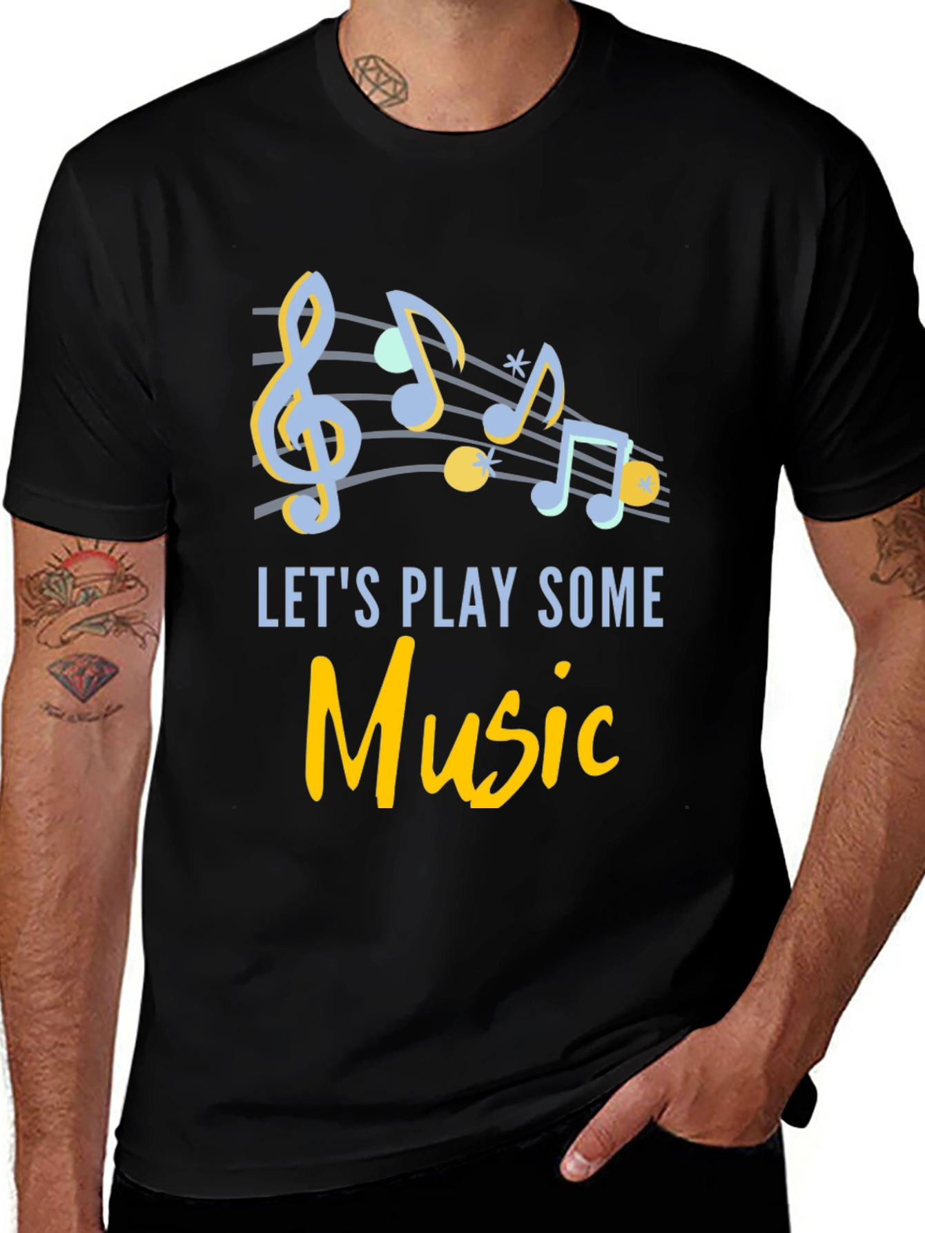 Musical Notes T-Shirt - Lets Play Some Music