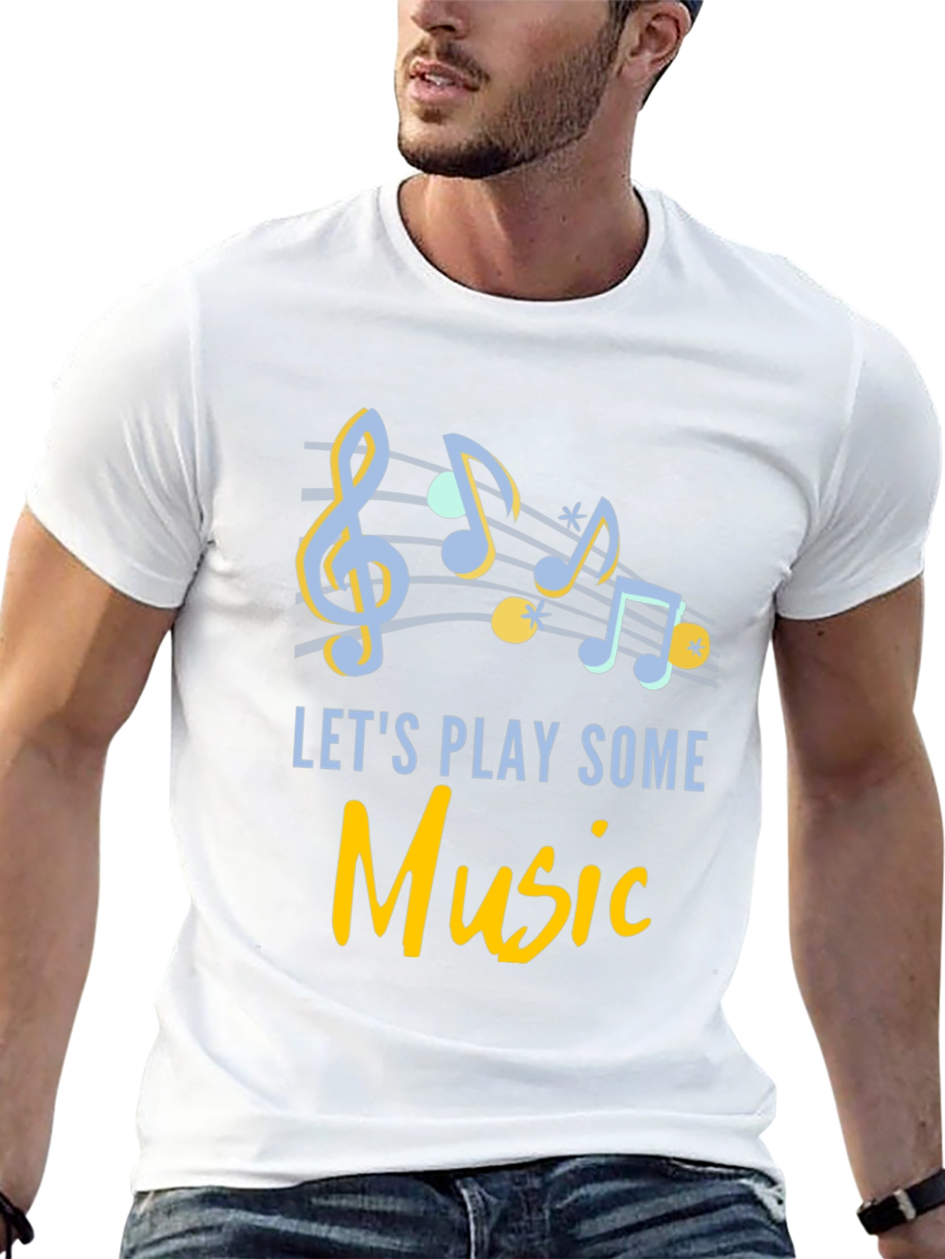 Musical Notes T-Shirt - Lets Play Some Music