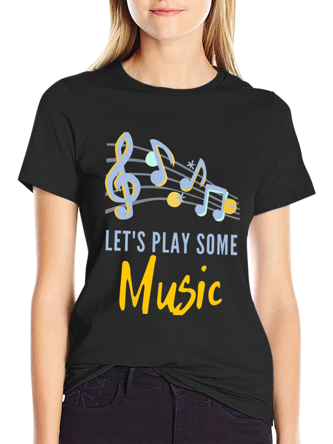 Musical Notes T-Shirt - Lets Play Some Music