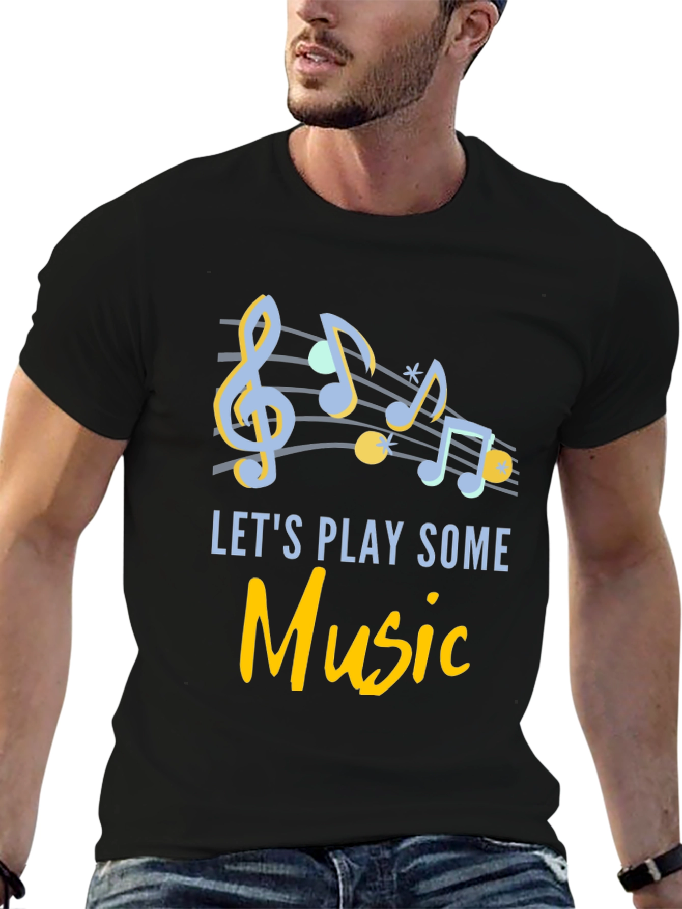 Musical Notes T-Shirt - Lets Play Some Music
