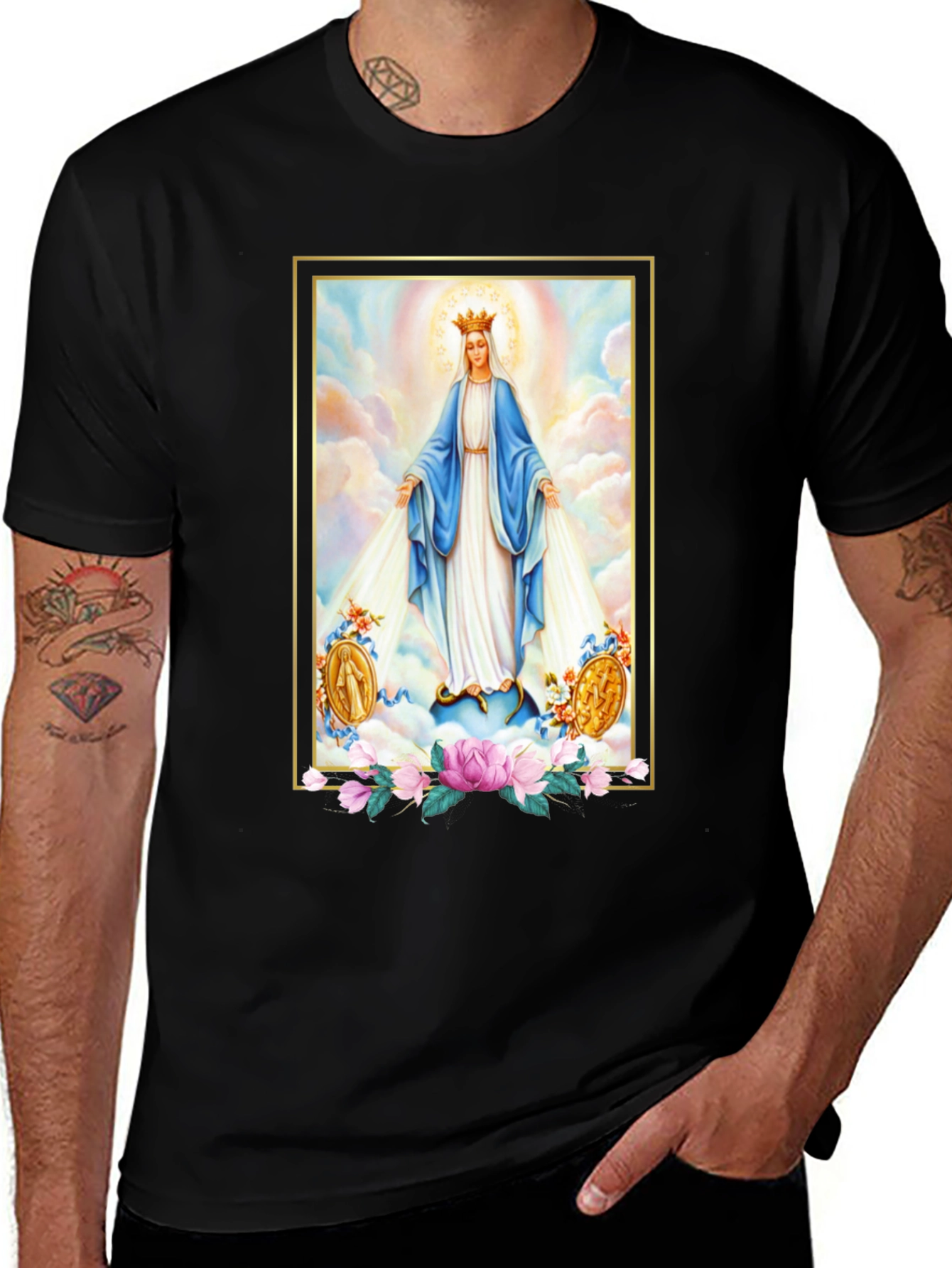 Virgin Mary Graphic Tee - Divine Comfort