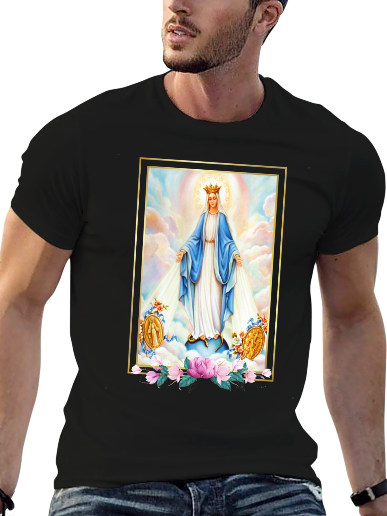 Virgin Mary Graphic Tee - Divine Comfort