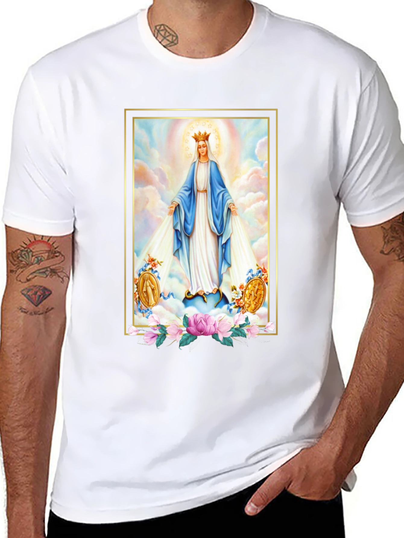 Virgin Mary Graphic Tee - Divine Comfort