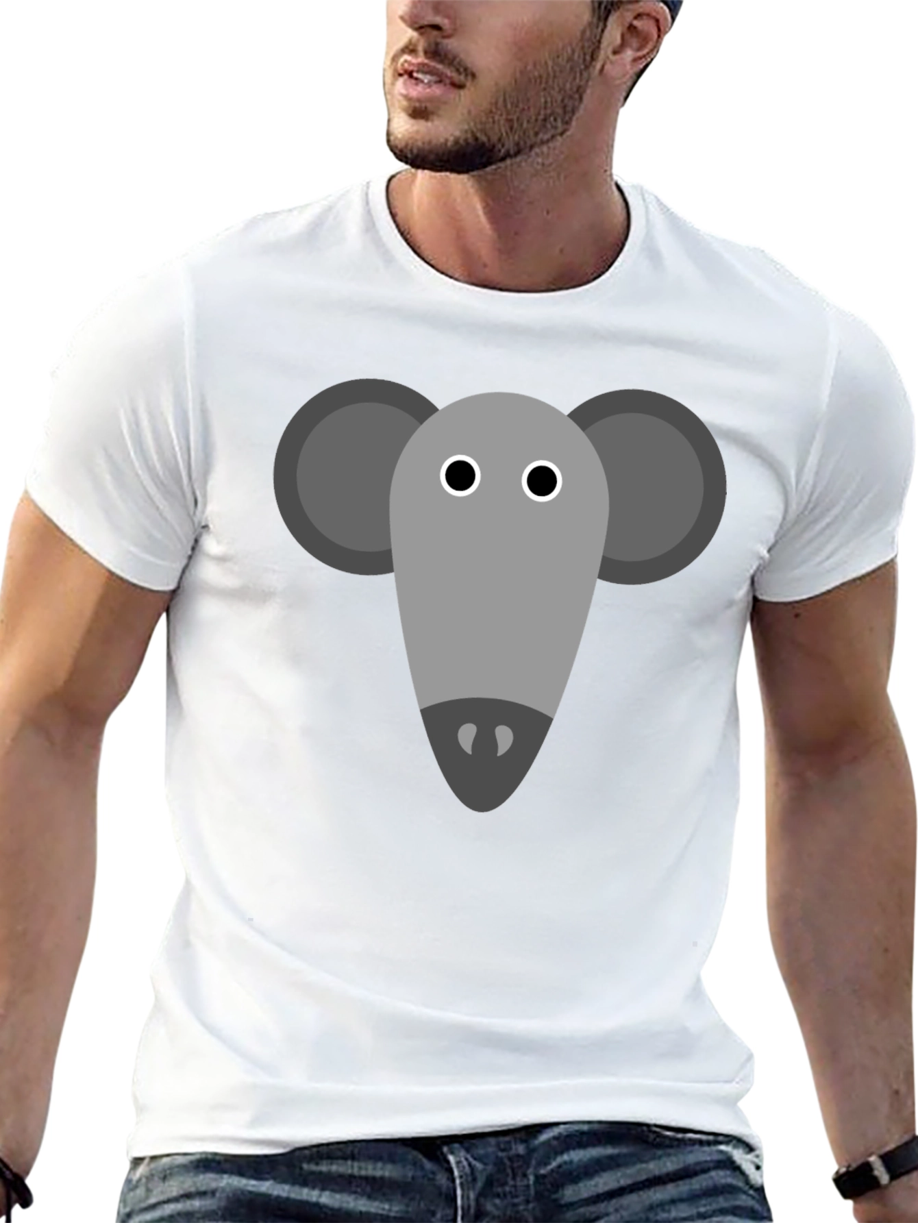 Mouse Graphic Tee - Black Cotton Casual Shirt