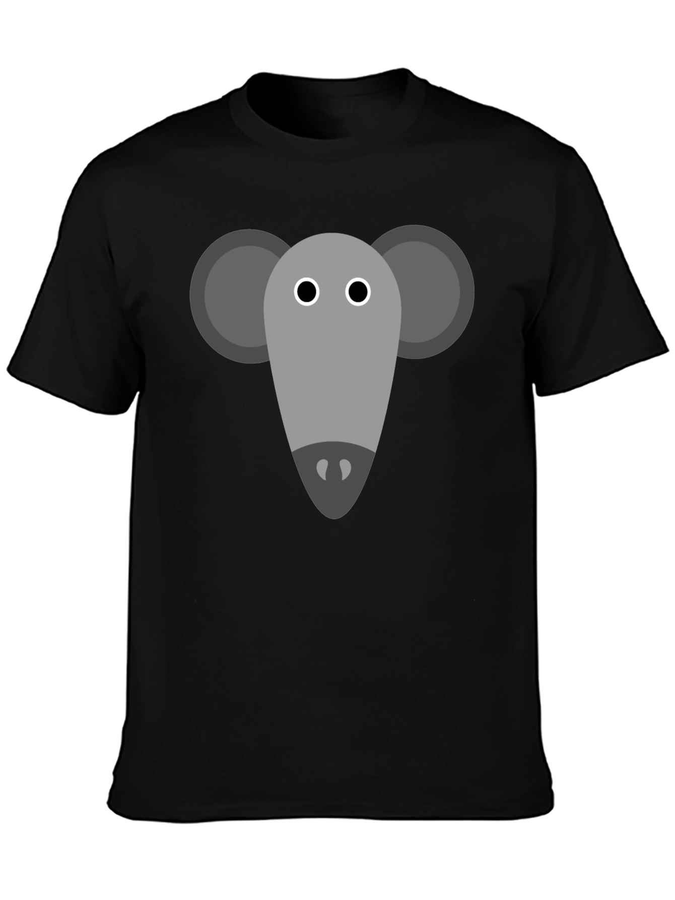Mouse Graphic Tee - Black Cotton Casual Shirt