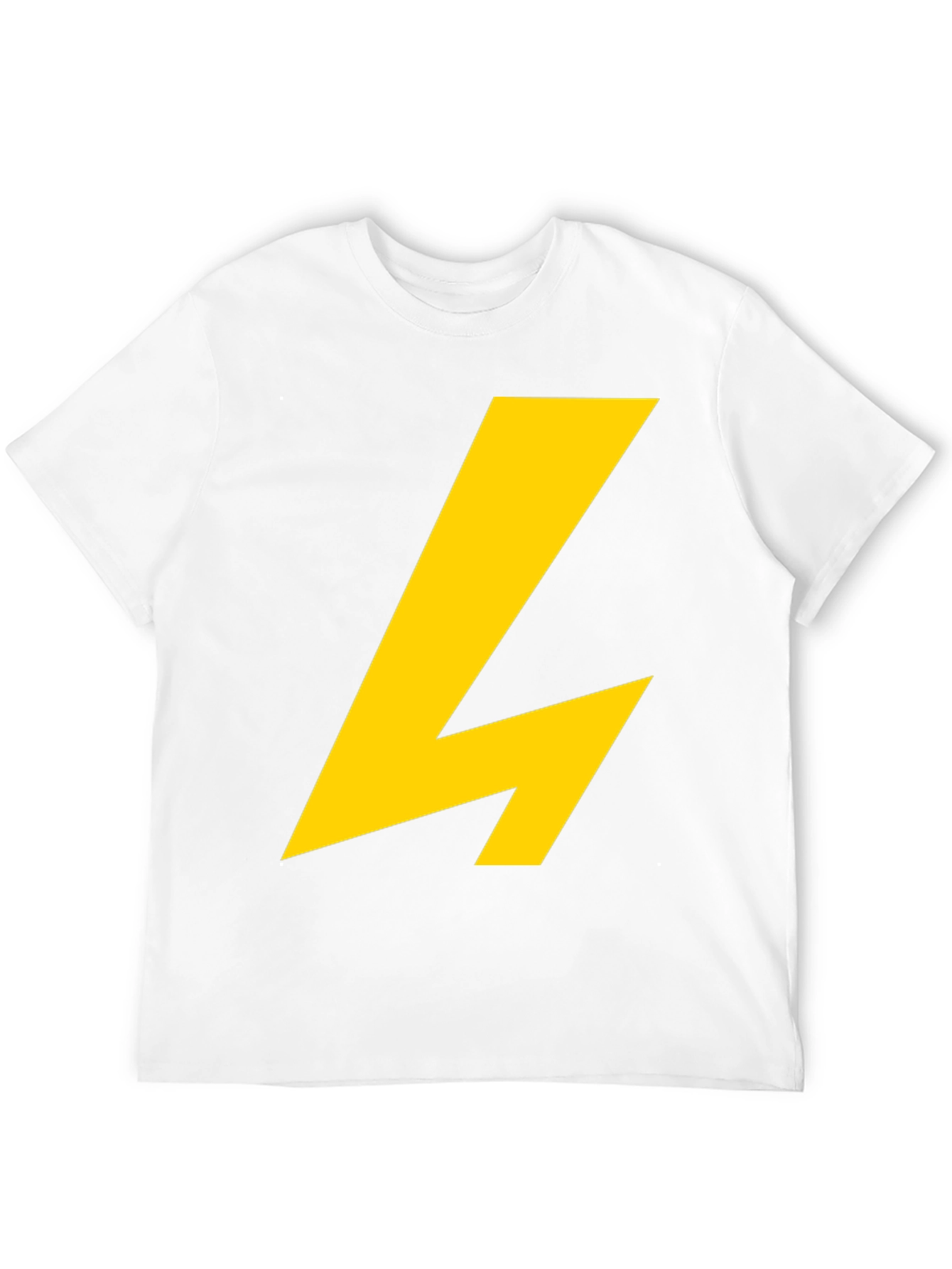Black T-Shirt with Yellow Lightning Bolt Graphic