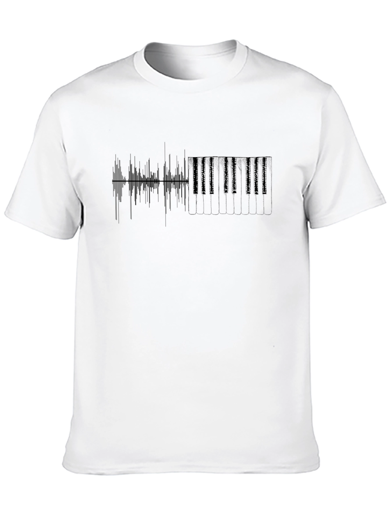 Piano Waveform Black T-Shirt