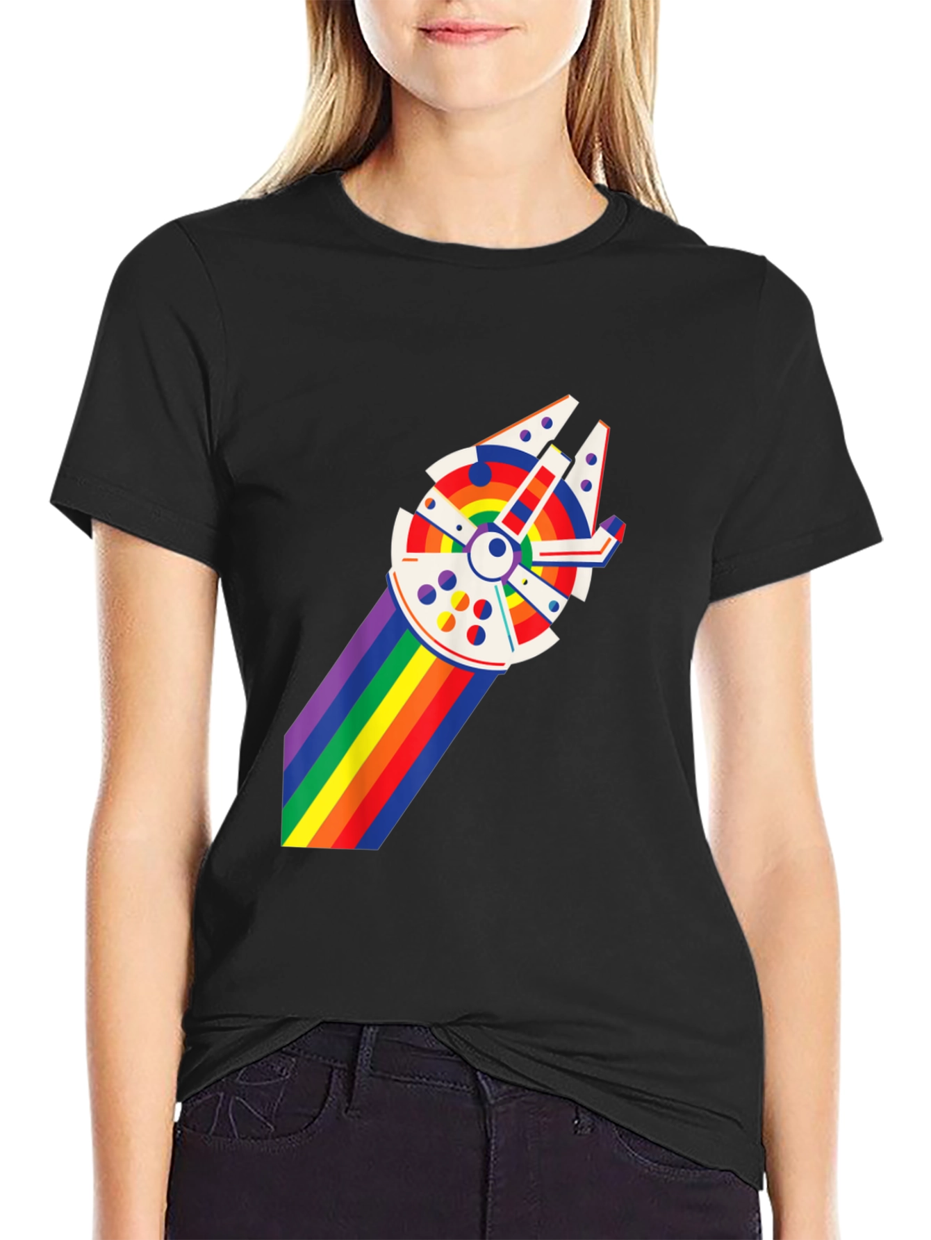 Pride Falcon Graphic T-Shirt - Black