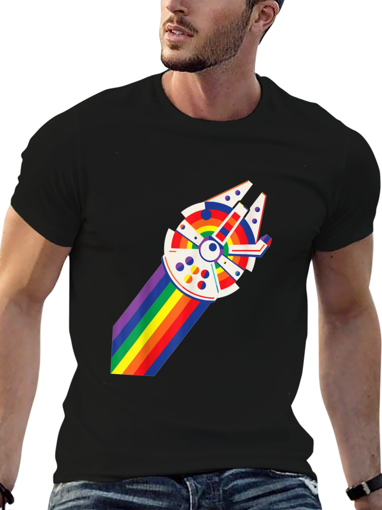 Pride Falcon Graphic T-Shirt - Black