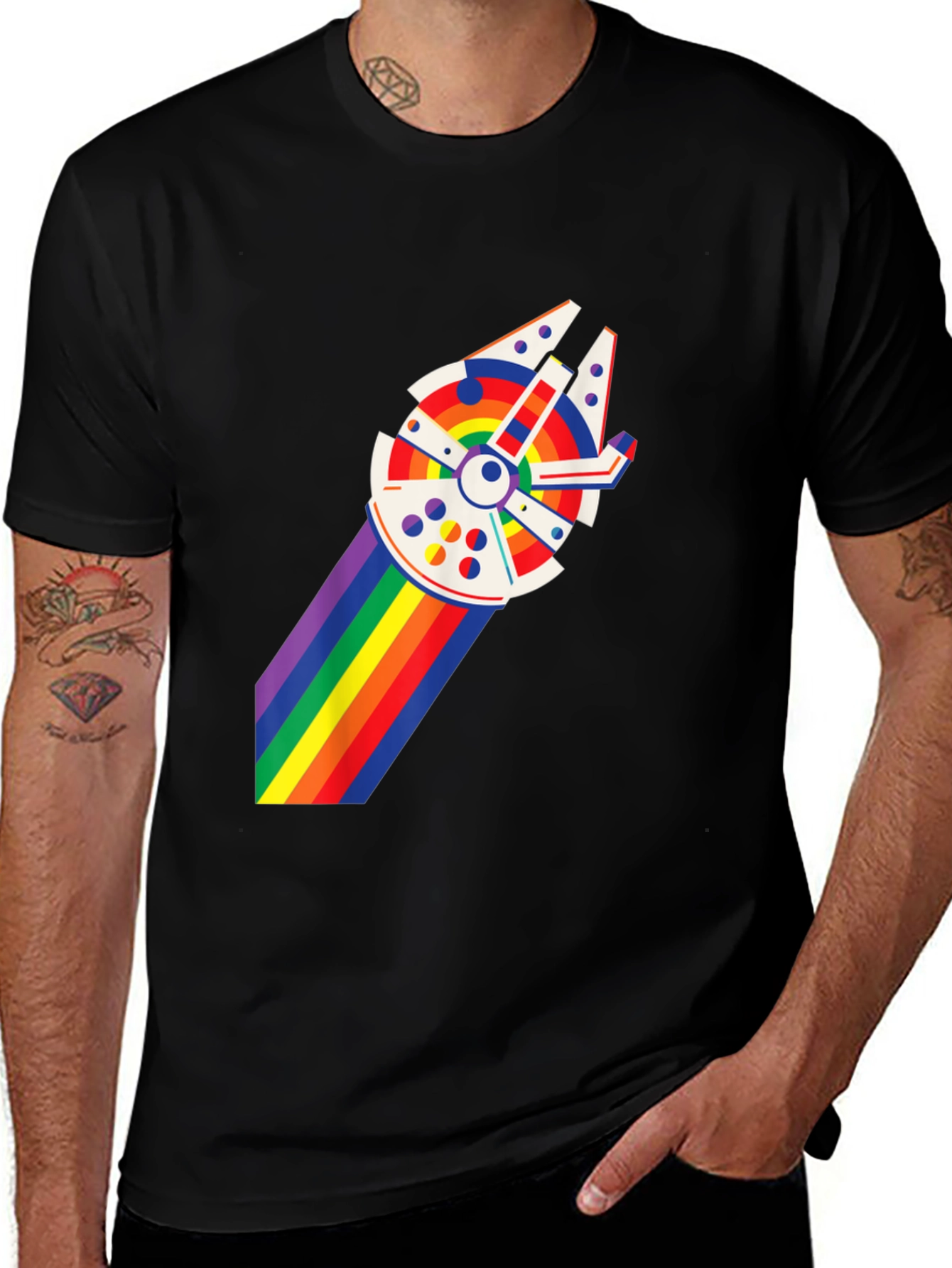 Pride Falcon Graphic T-Shirt - Black