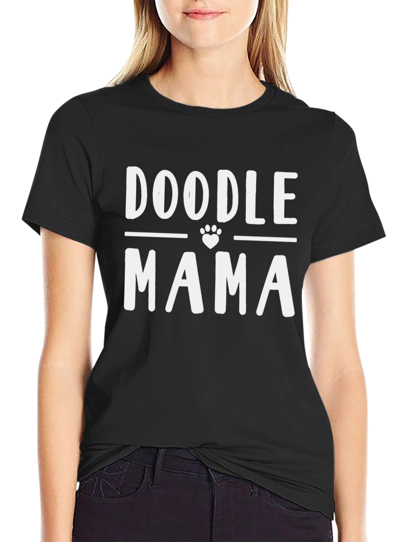 Doodle Mama Black Graphic T-Shirt