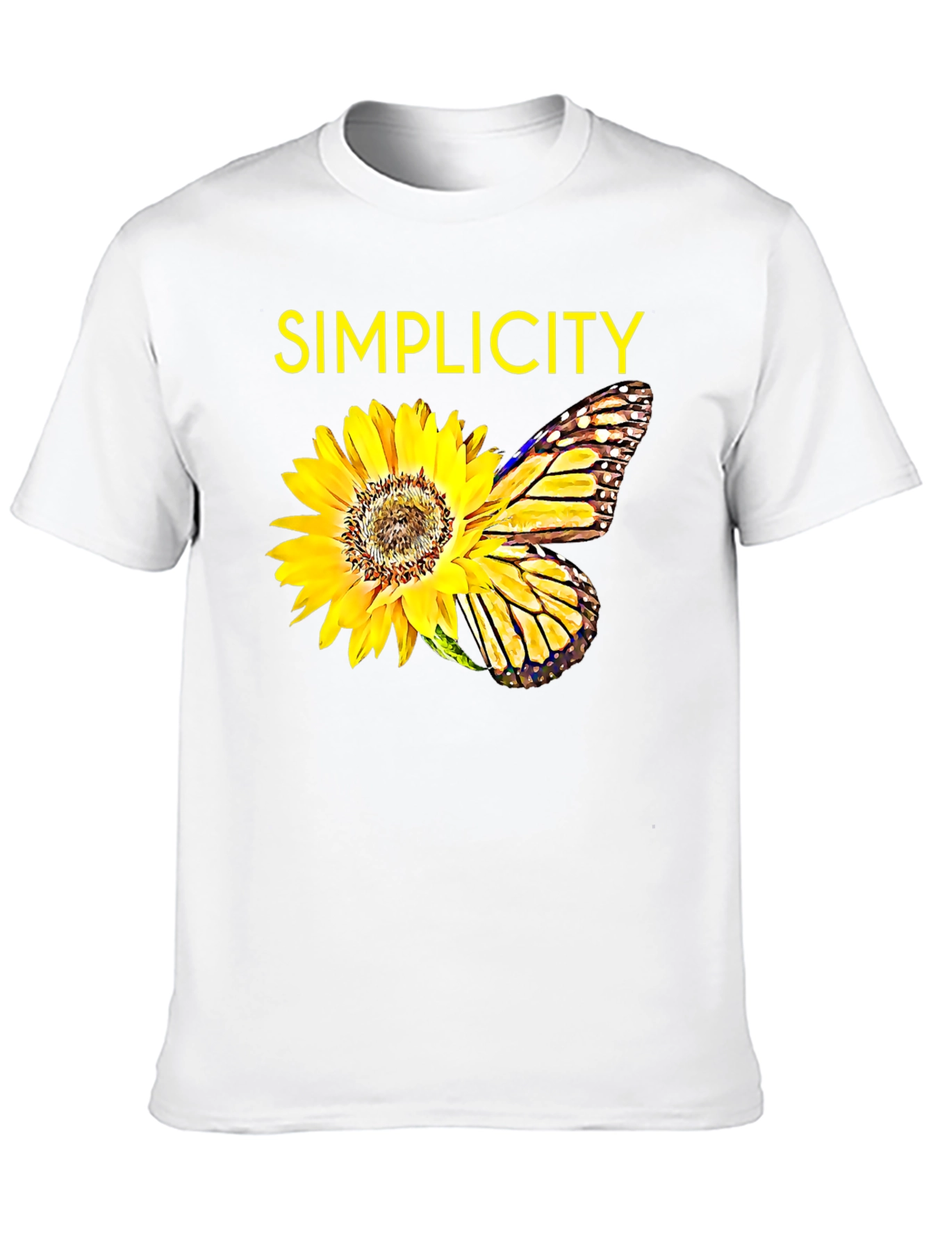 Simplicity Sunflower Butterfly Graphic Tee - Black