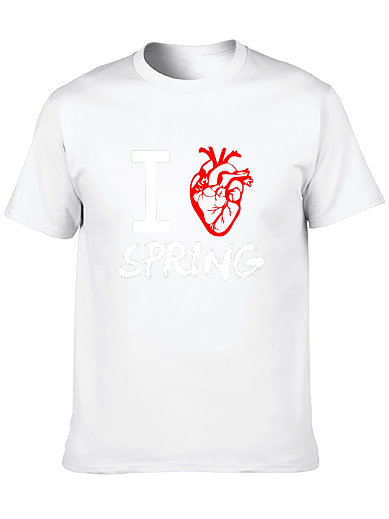 I Heart Spring T-Shirt - Black Crew Neck Tee