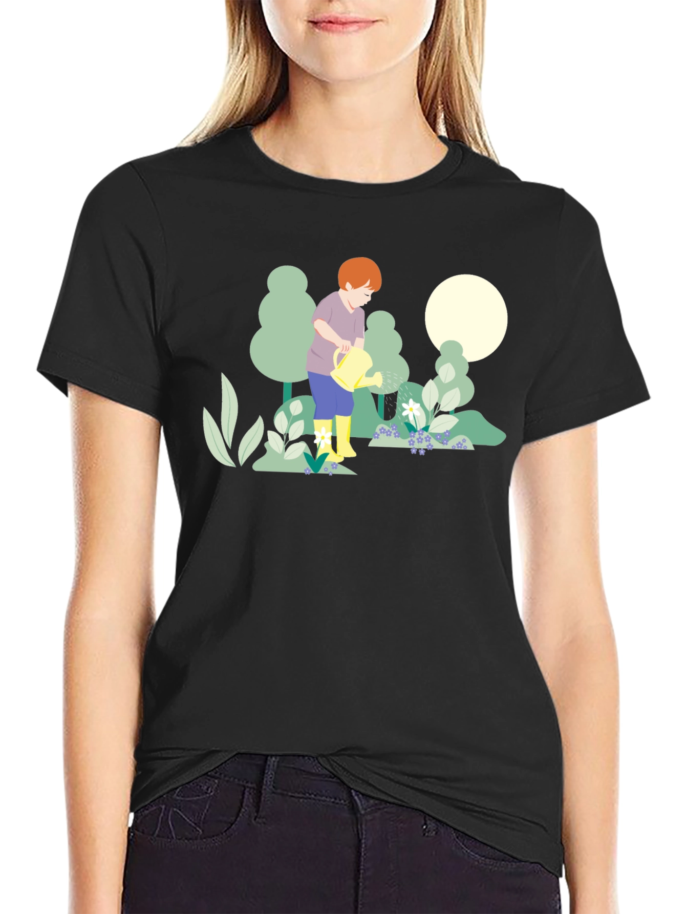 Gardener Graphic Tee - Black Cotton T-Shirt