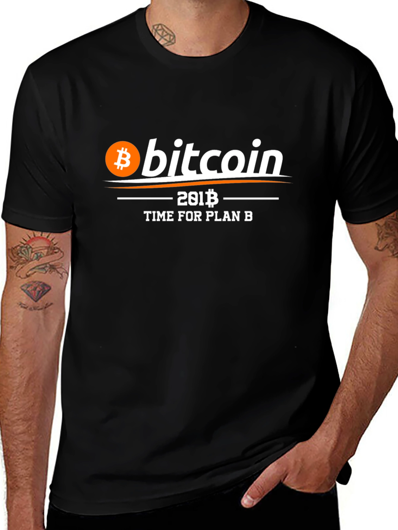 Bitcoin Time for Plan B Black T-Shirt