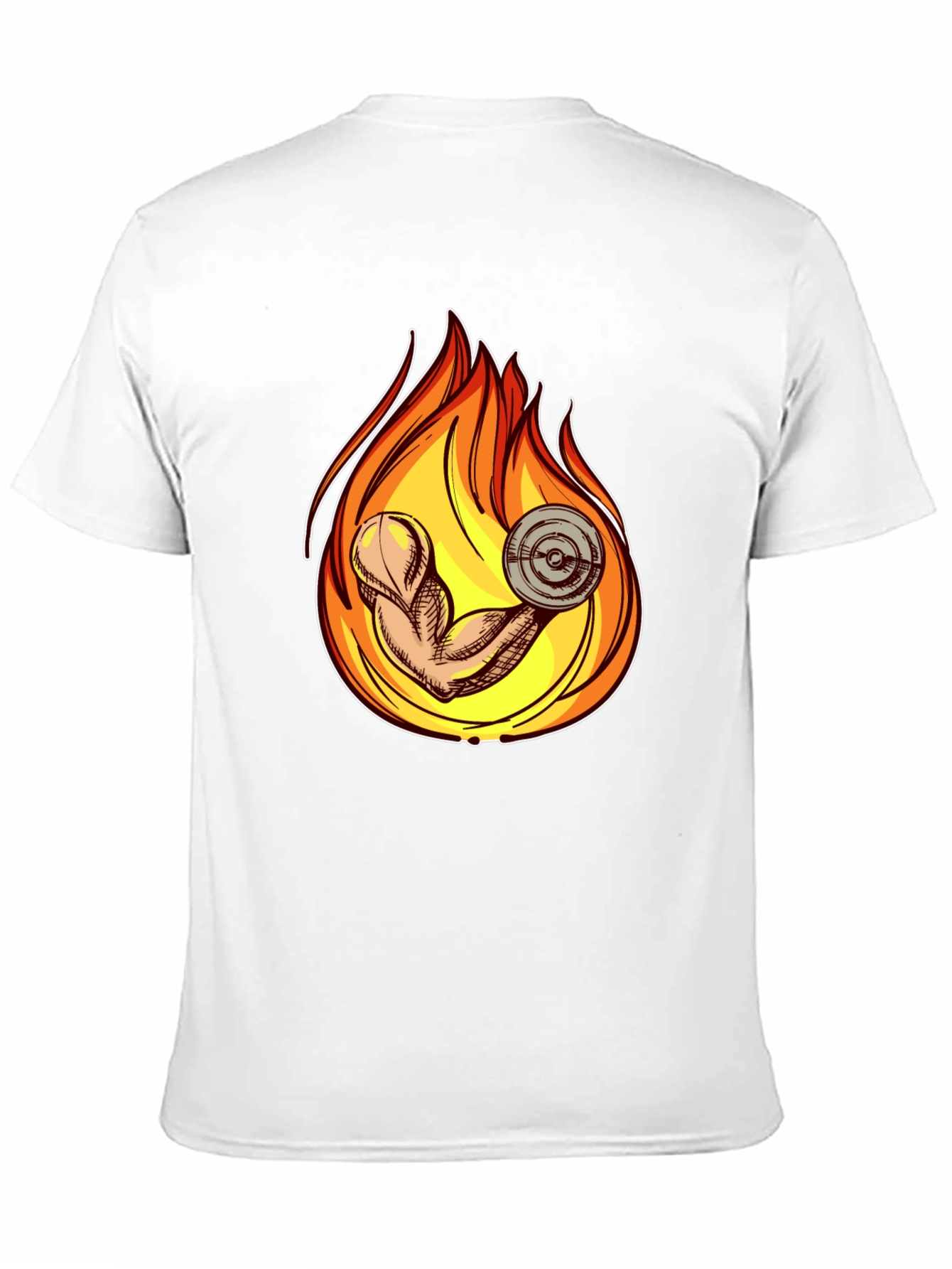 Fiery Gym Arm T-Shirt - Workout Motivation Tee