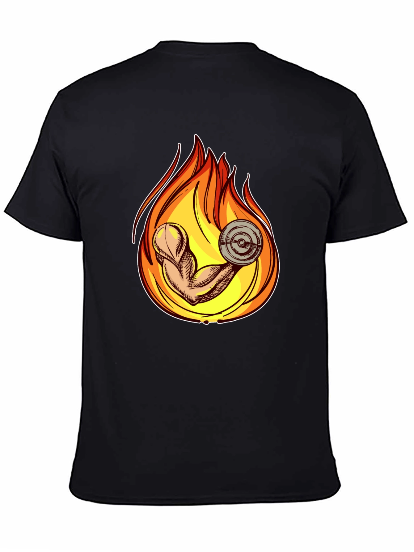 Fiery Gym Arm T-Shirt - Workout Motivation Tee
