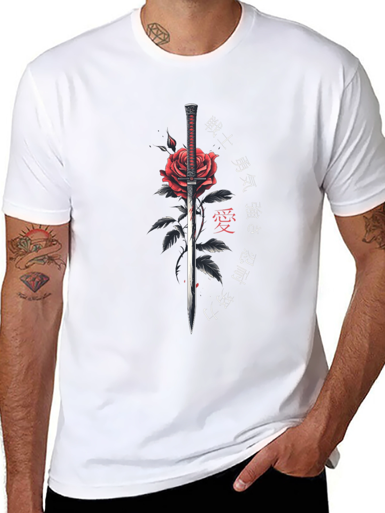 Rose & Sword Mens Graphic T-Shirt